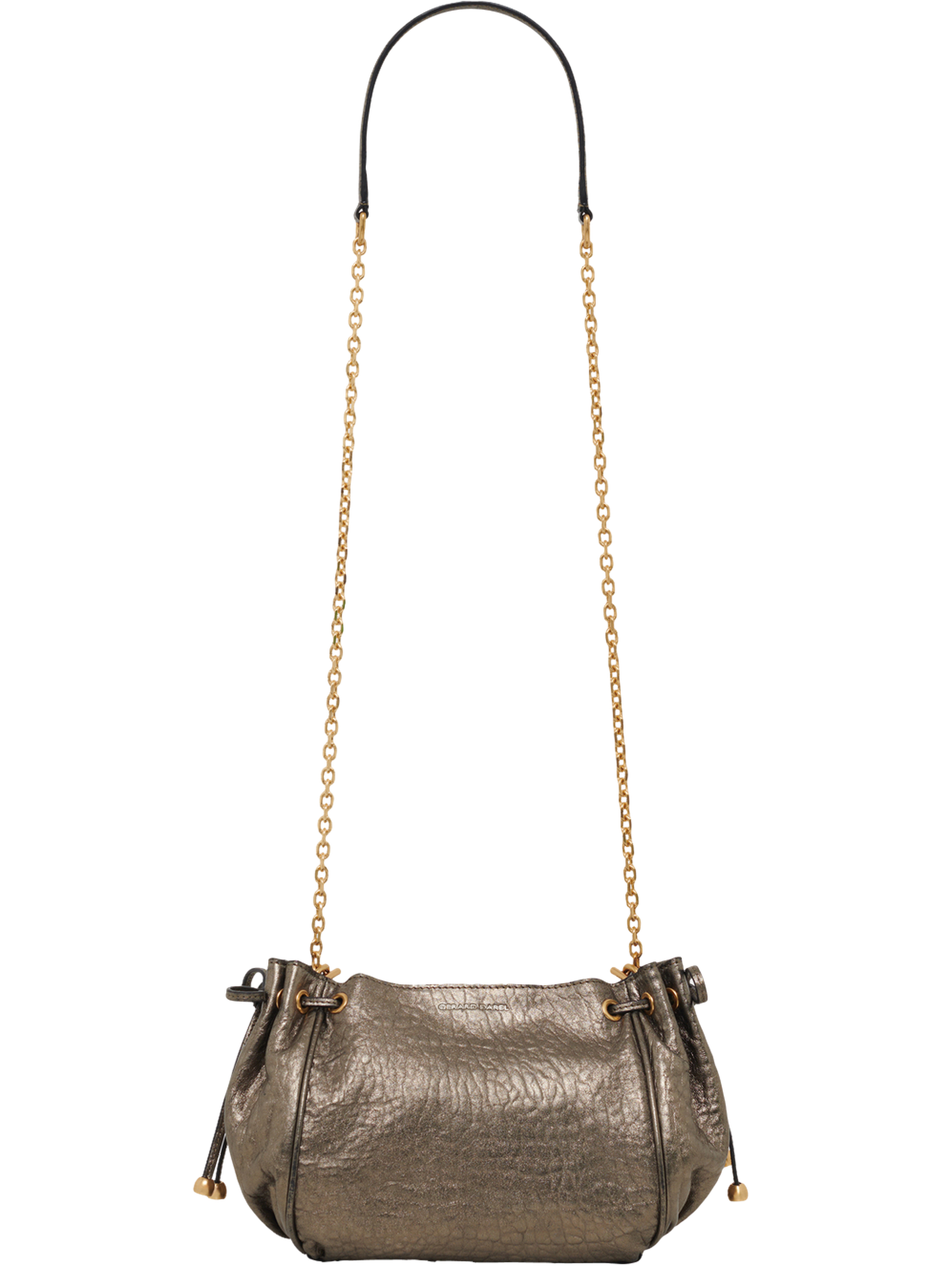 Sac en cuir bubble métallisé - le mini 24 GERARD DAREL Marron
