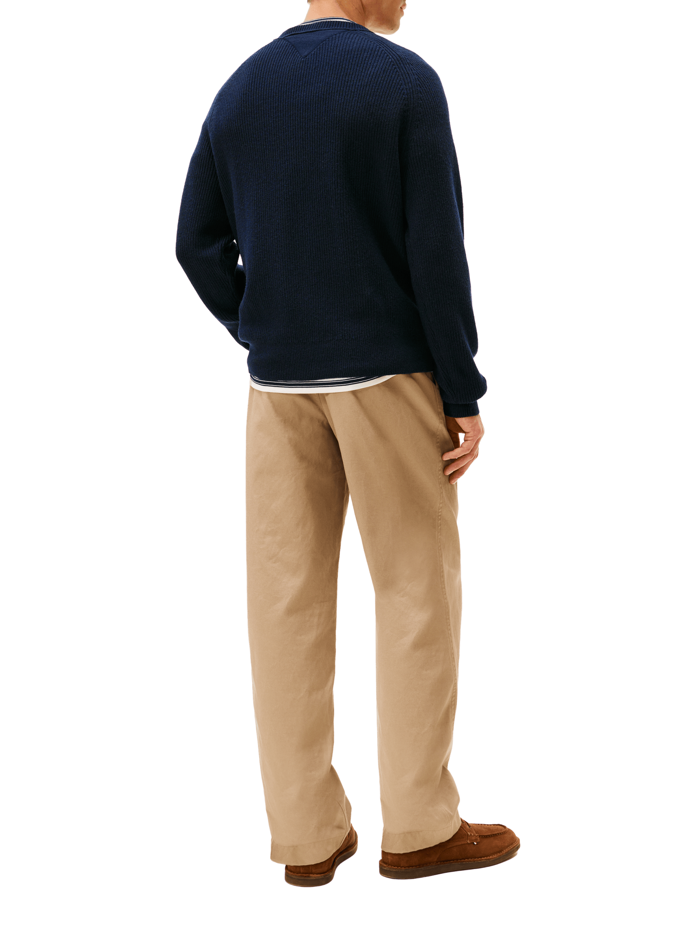 Ribbed long-sleeve wool blend sweater TOMMY HILFIGER Blue