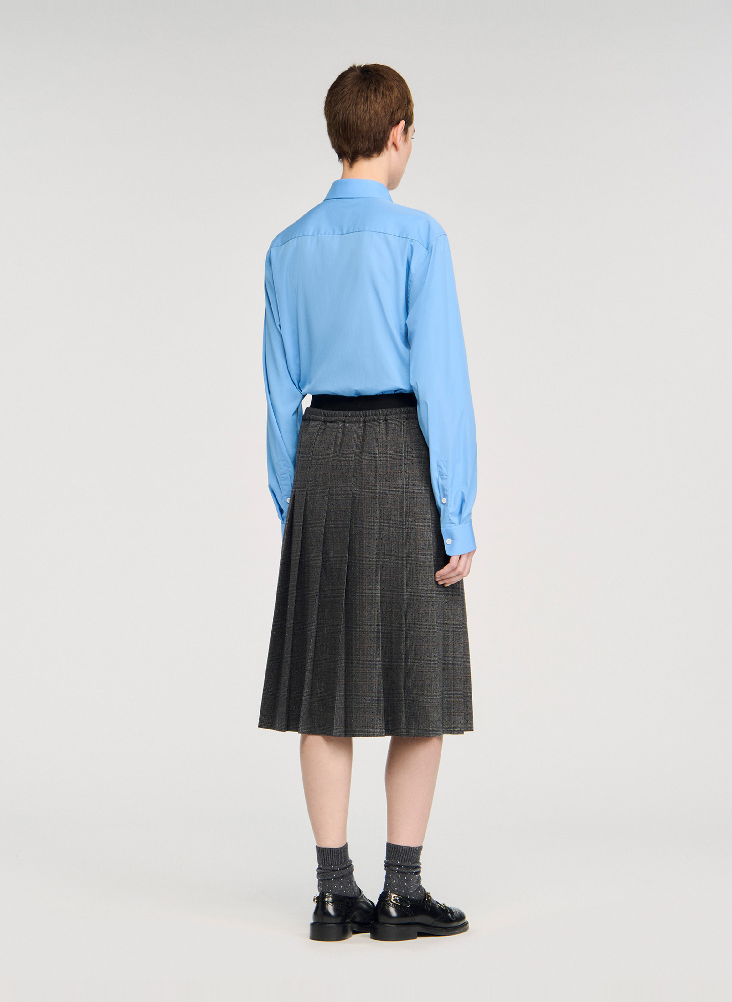 Jupe longue imprimée SANDRO Gris