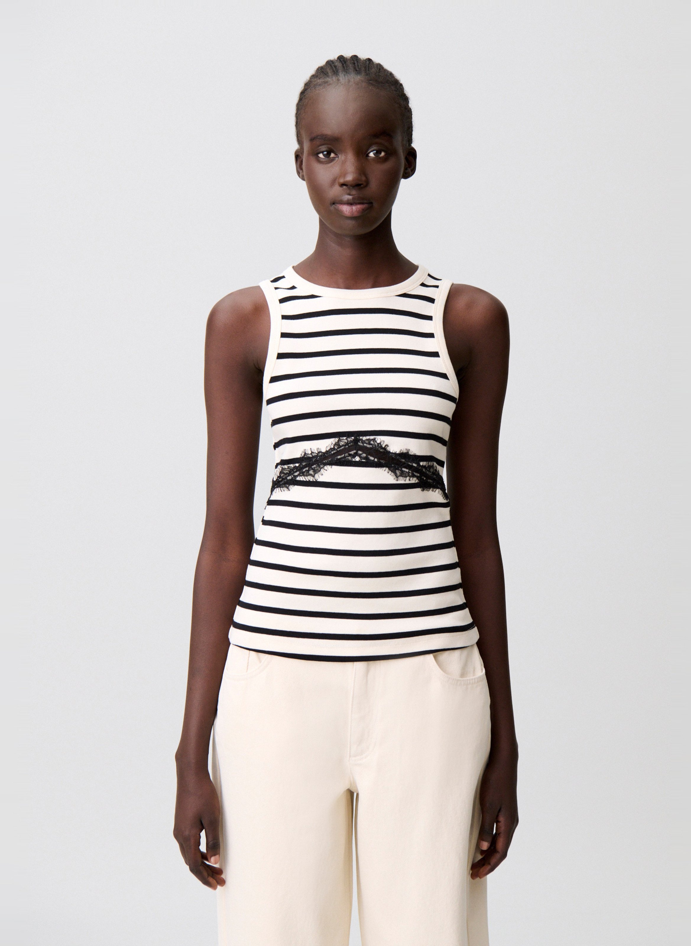 Débardeur col rond en coton CLAUDIE PIERLOT Multicolore