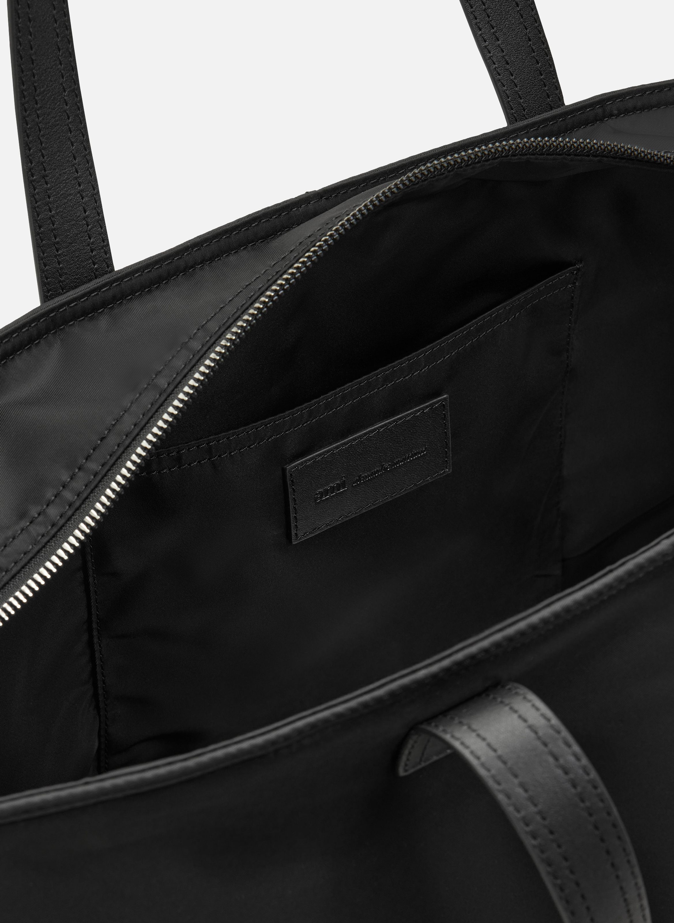 Petit sac cabas marcel unisexe en nylon AMI PARIS Noir