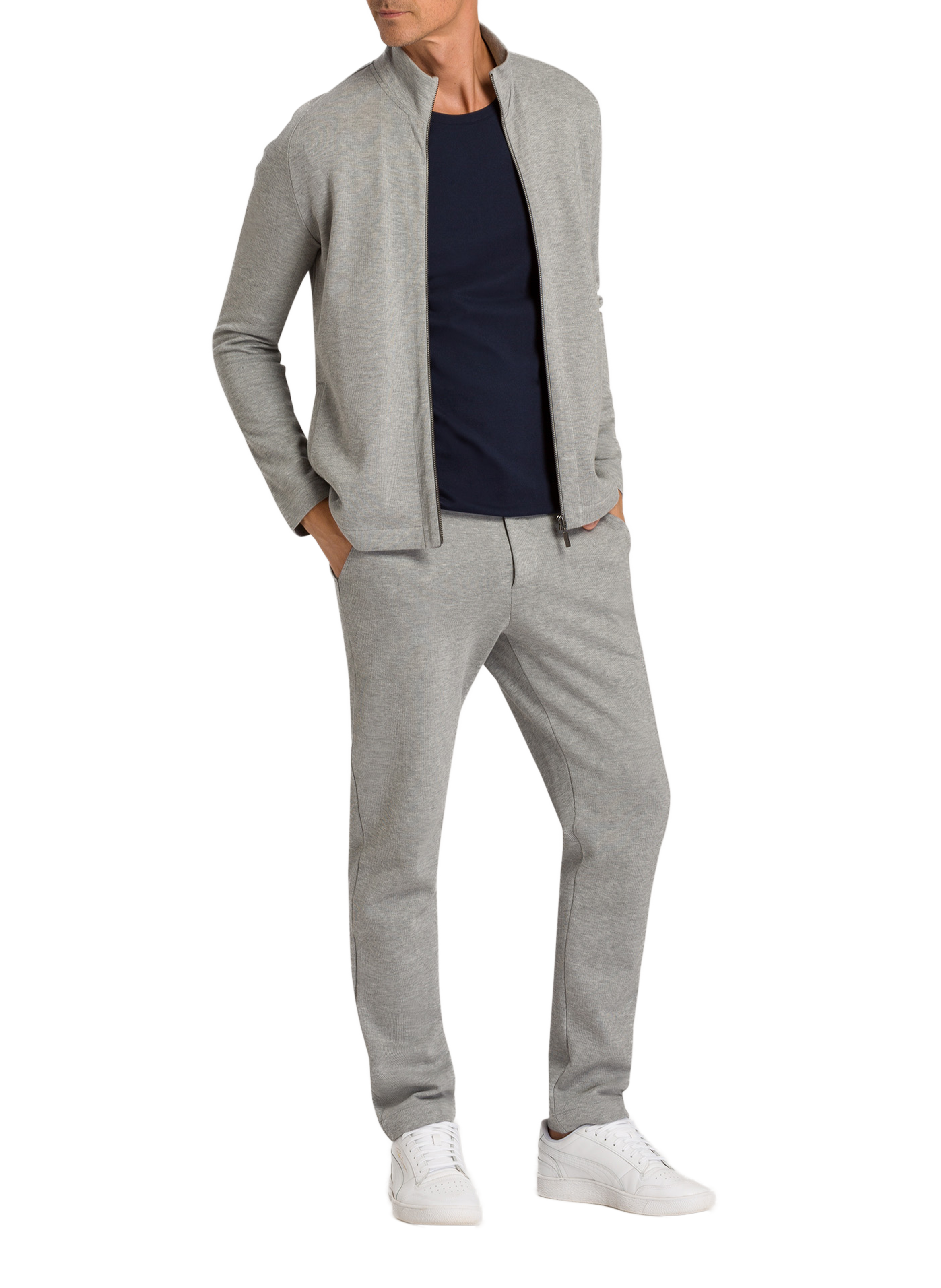 Cotton round-neck T-shirt HANRO Blue