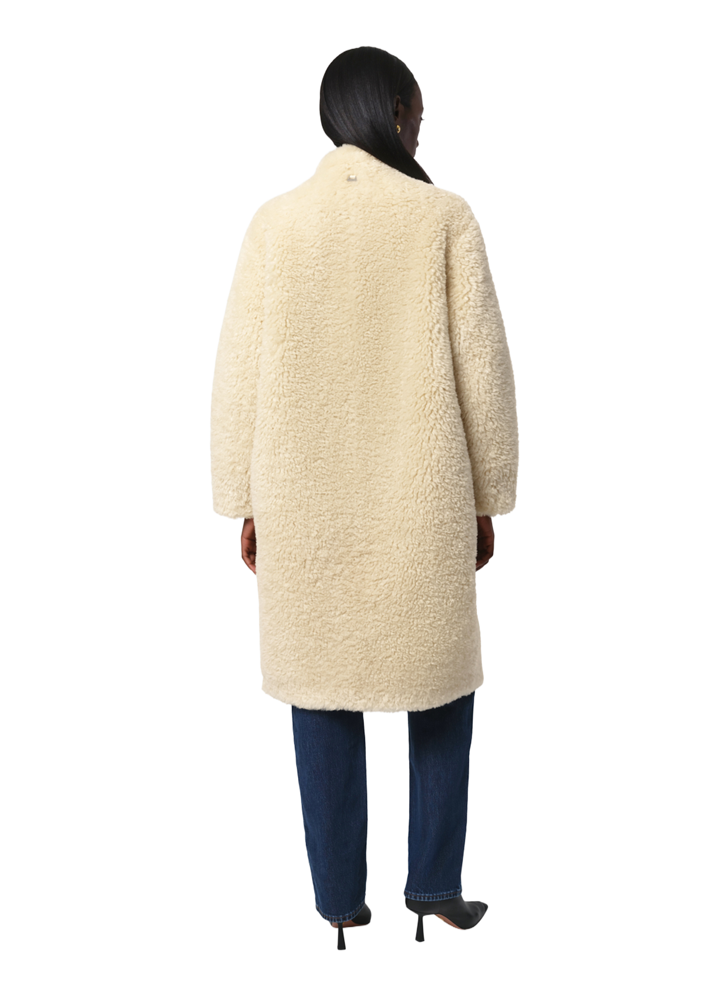 Shearling straight coat APPARIS White