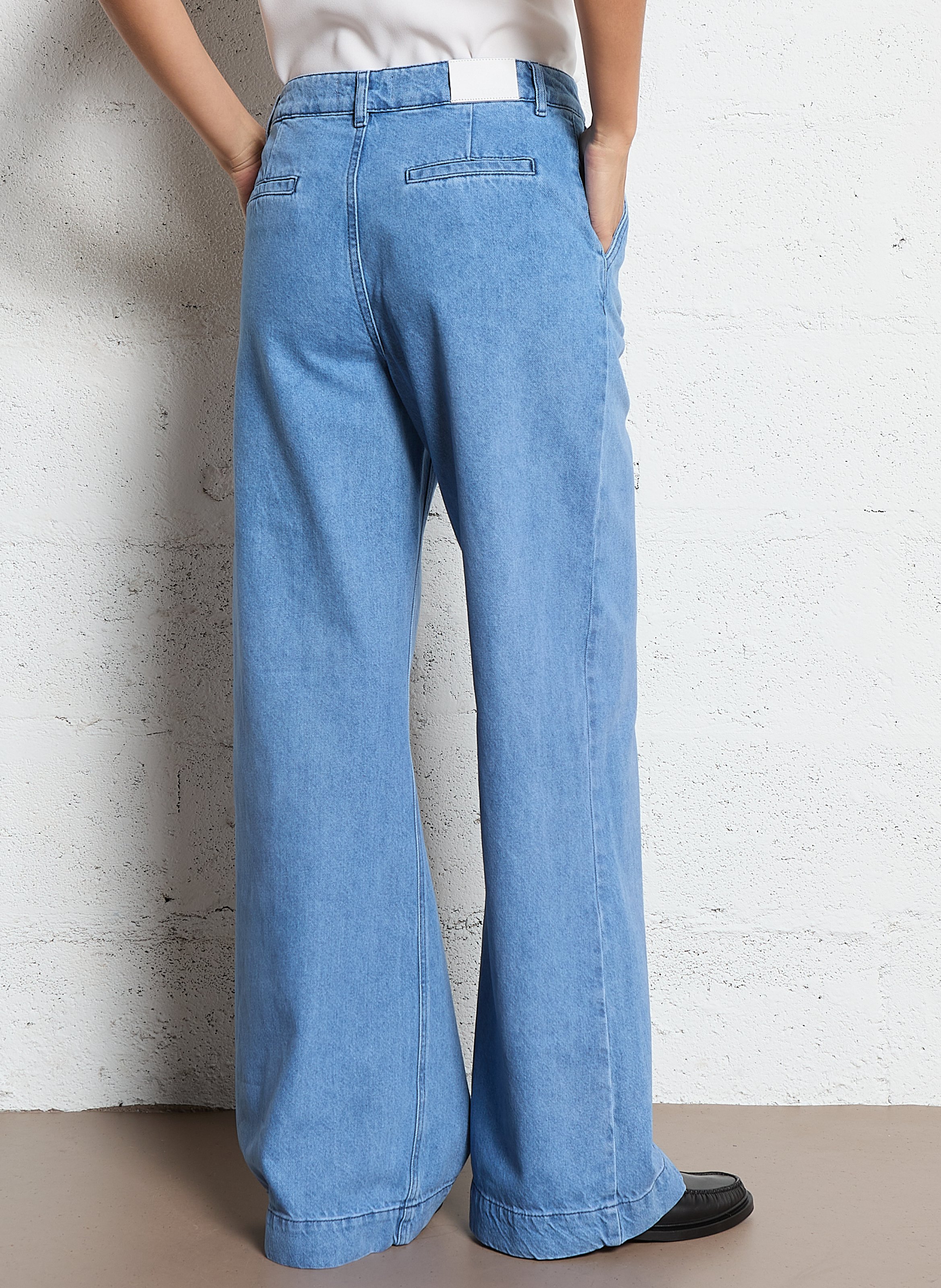 Jean large taille haute jeanne IKKS Bleu