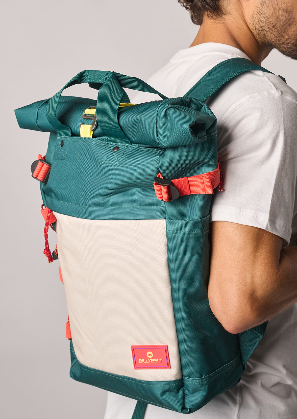 Sac à dos en polyester recyclé rolltop BILLYBELT Vert