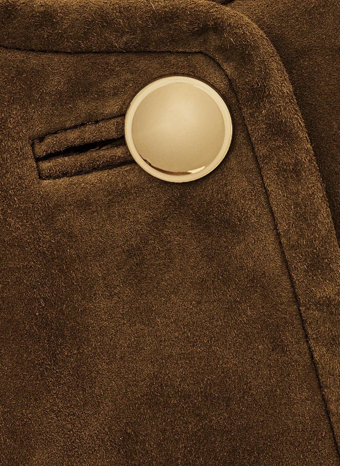 Veste col rond en cuir mella BA&SH Marron