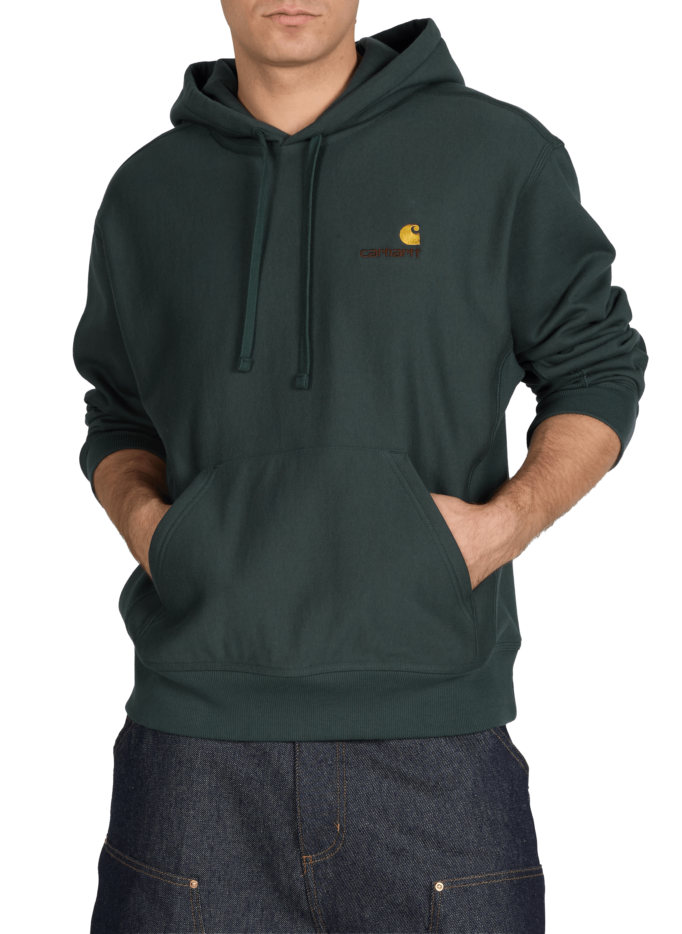 Embroidered cotton hoodie CARHARTT WIP Green