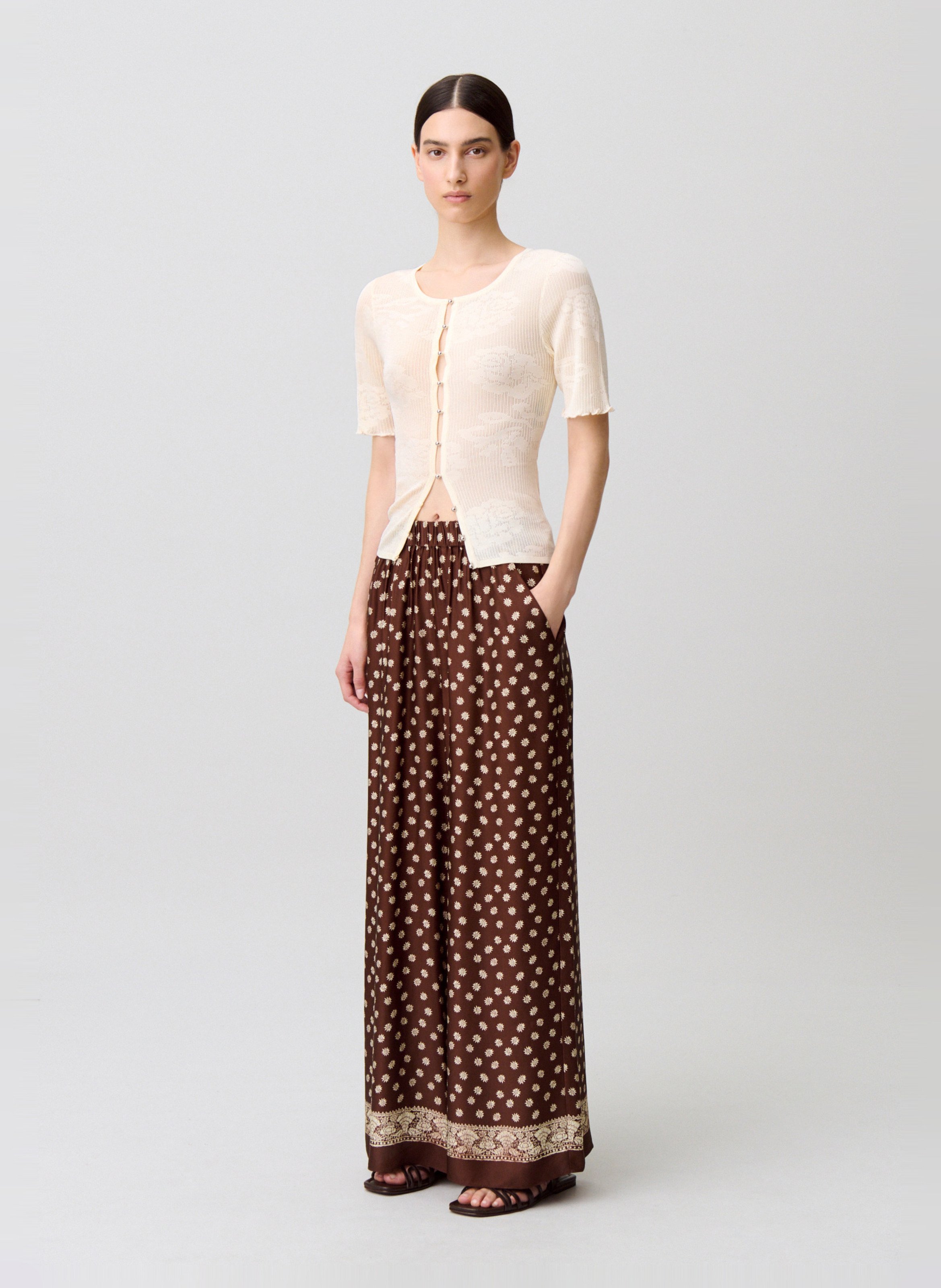 Pantalon large imprimé CLAUDIE PIERLOT Multicolore