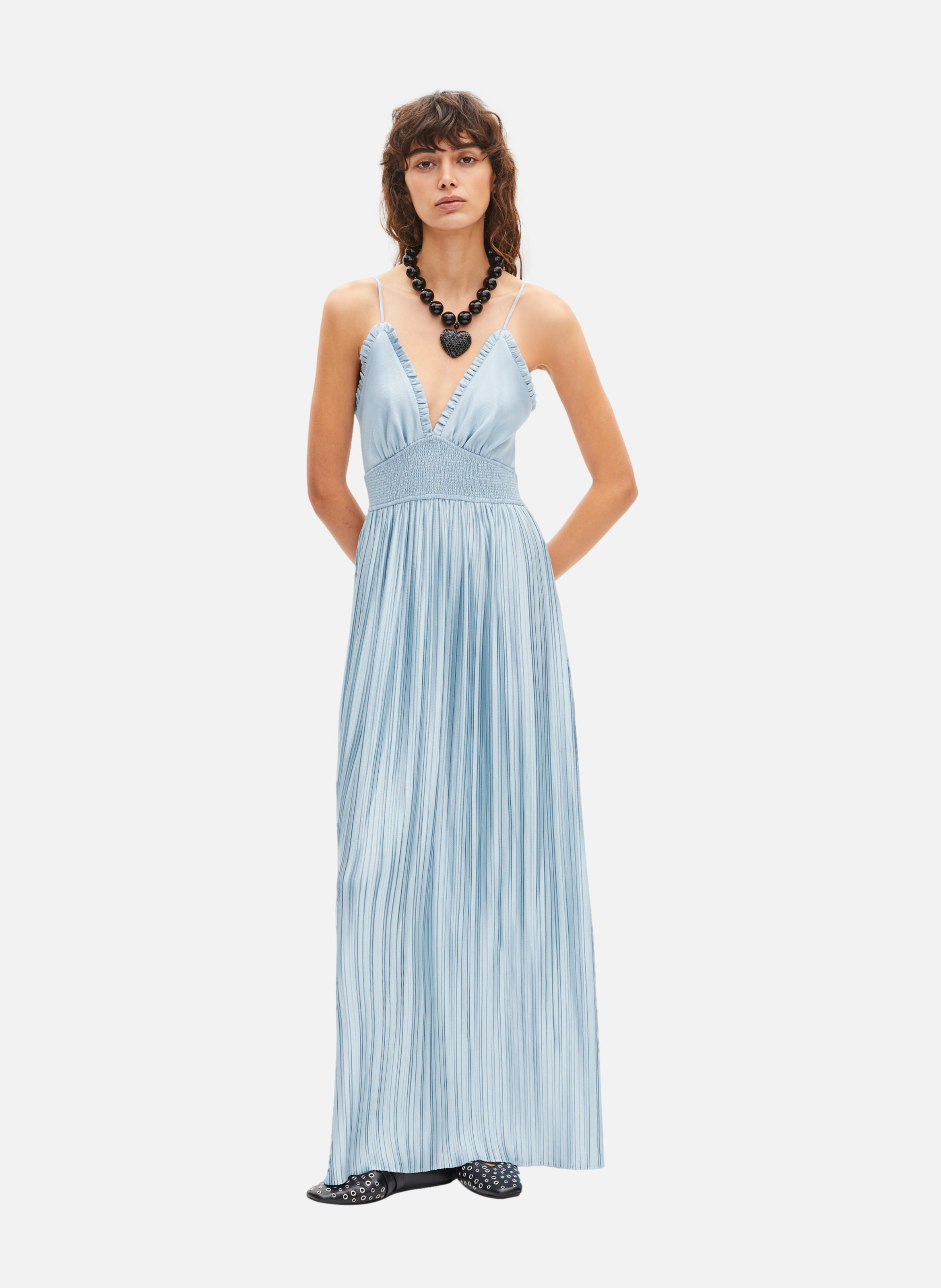 Robe longue plissée THE KOOPLES Bleu