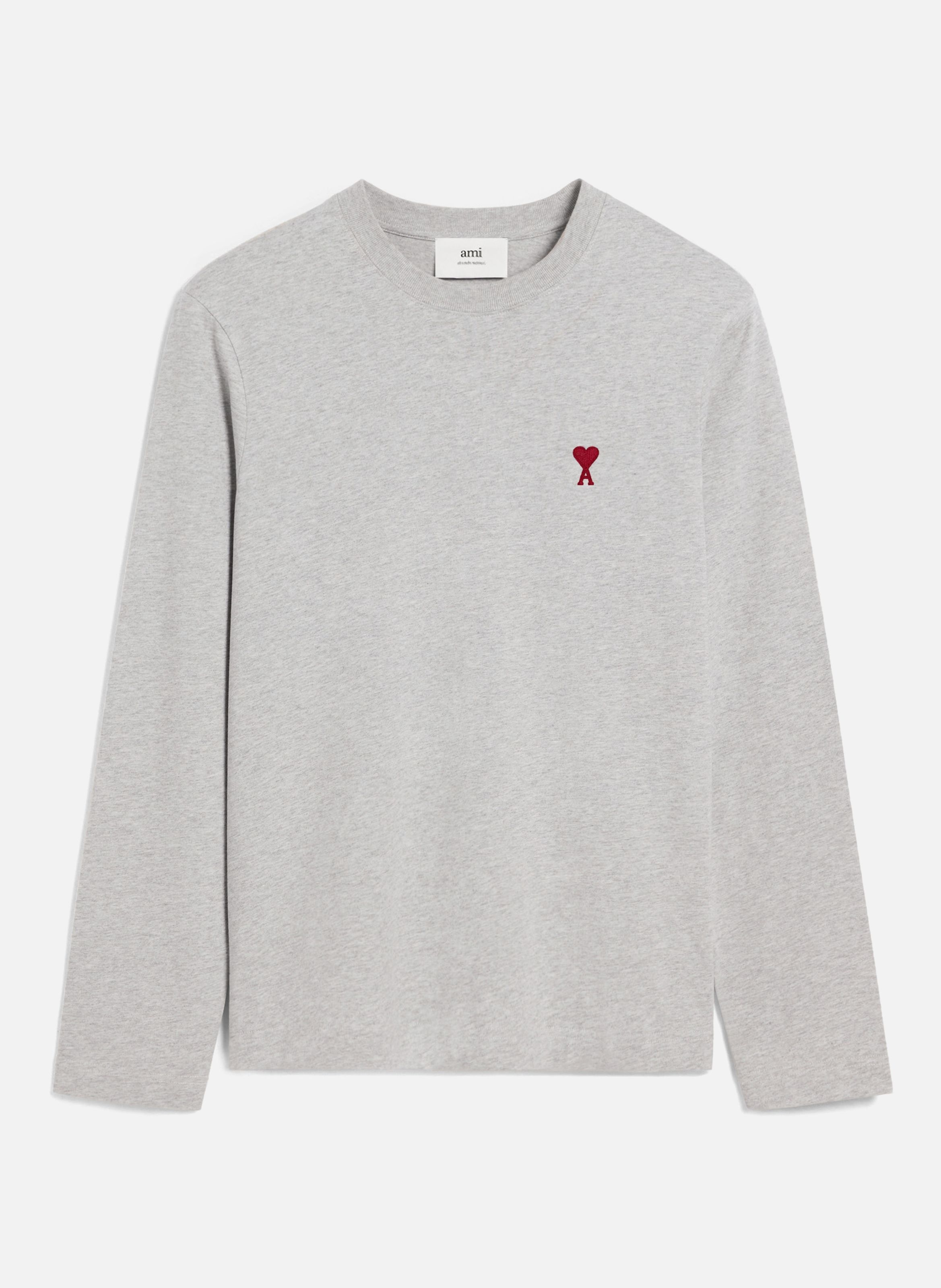 T-shirt Manches Longues Ami de Coeur Rouge unisexe AMI PARIS Gris