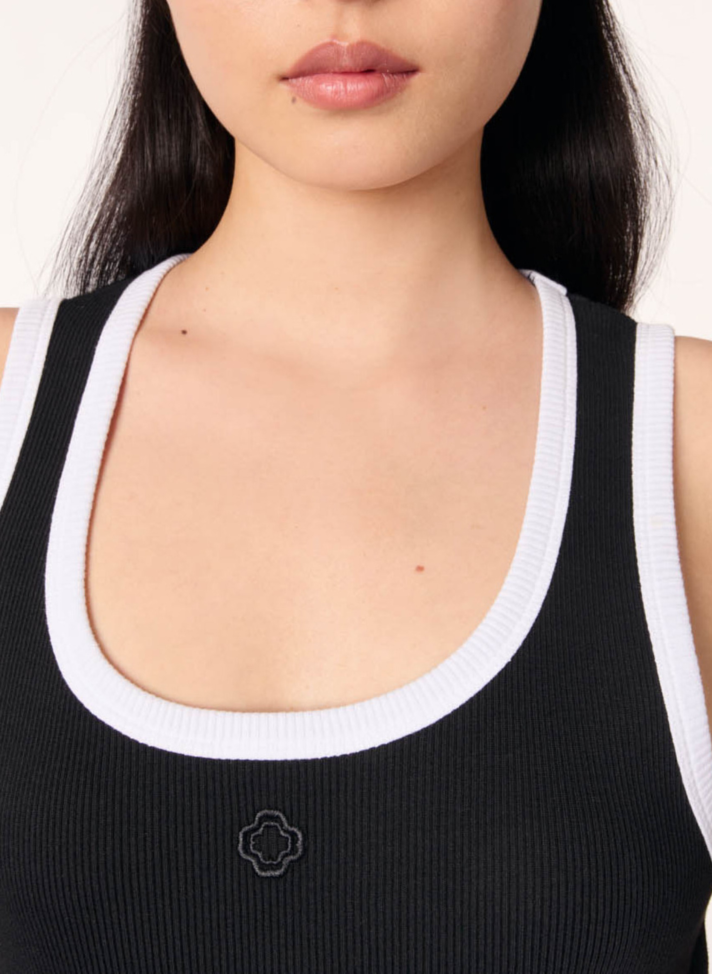 Débardeur droit en coton mélangé MAJE Noir