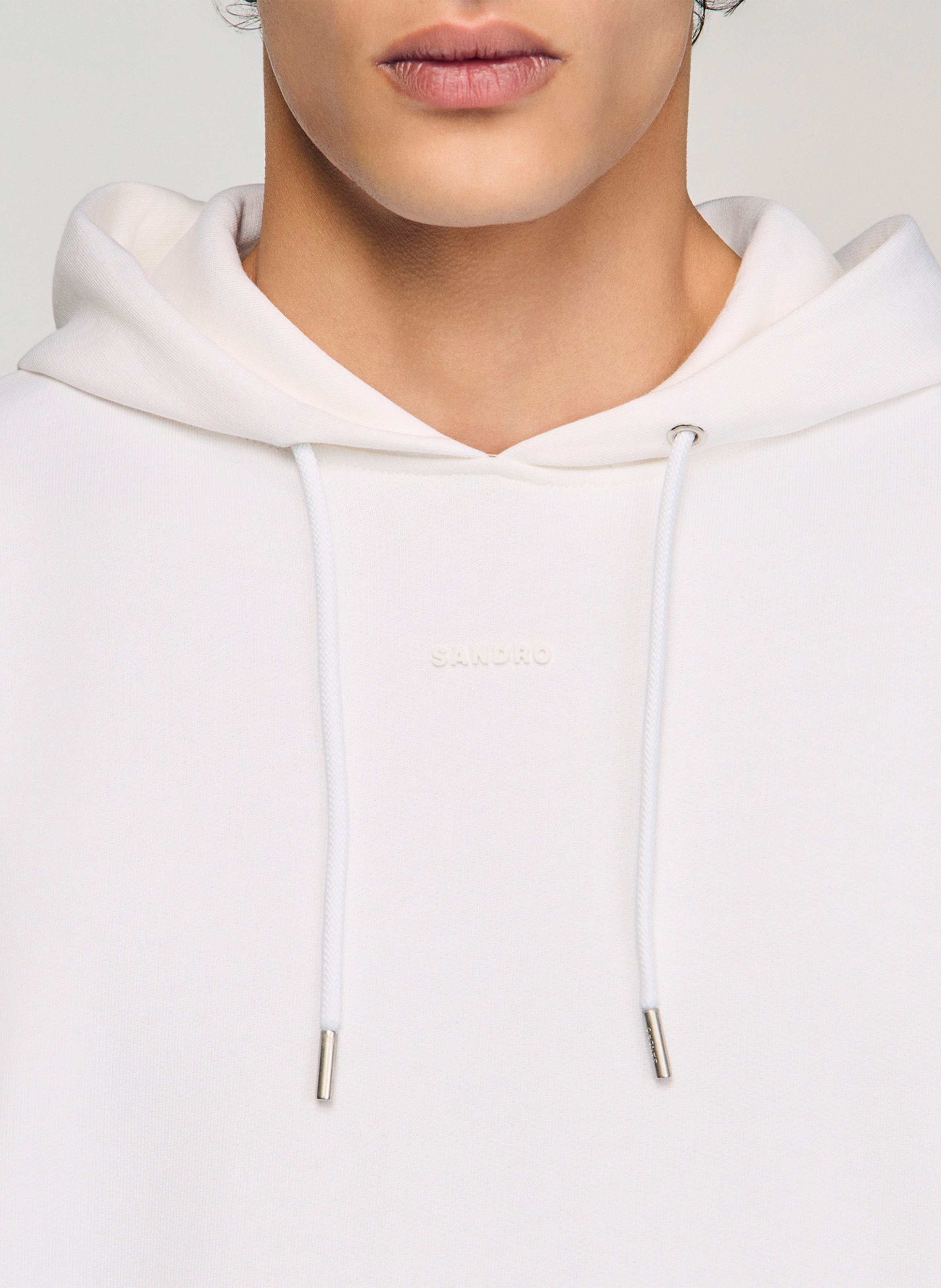 Sweat droit en coton SANDRO Blanc