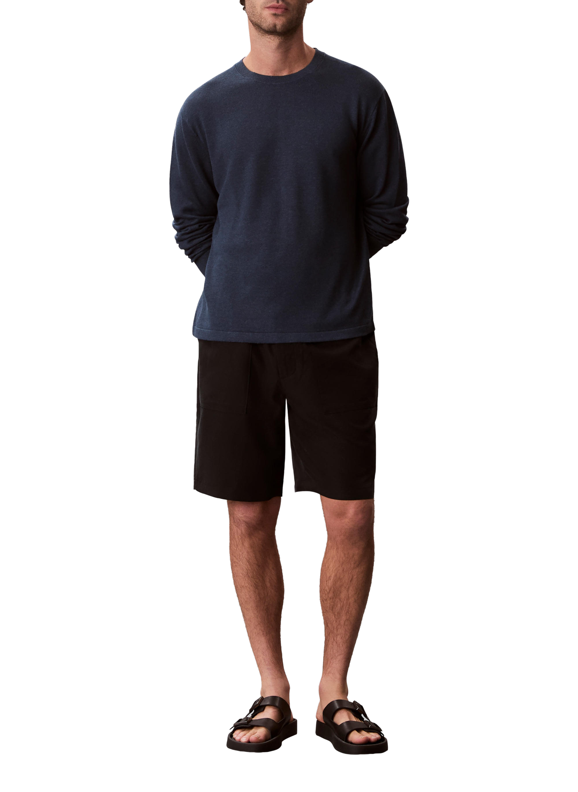 Bermuda droit taille haute CALVIN KLEIN Noir