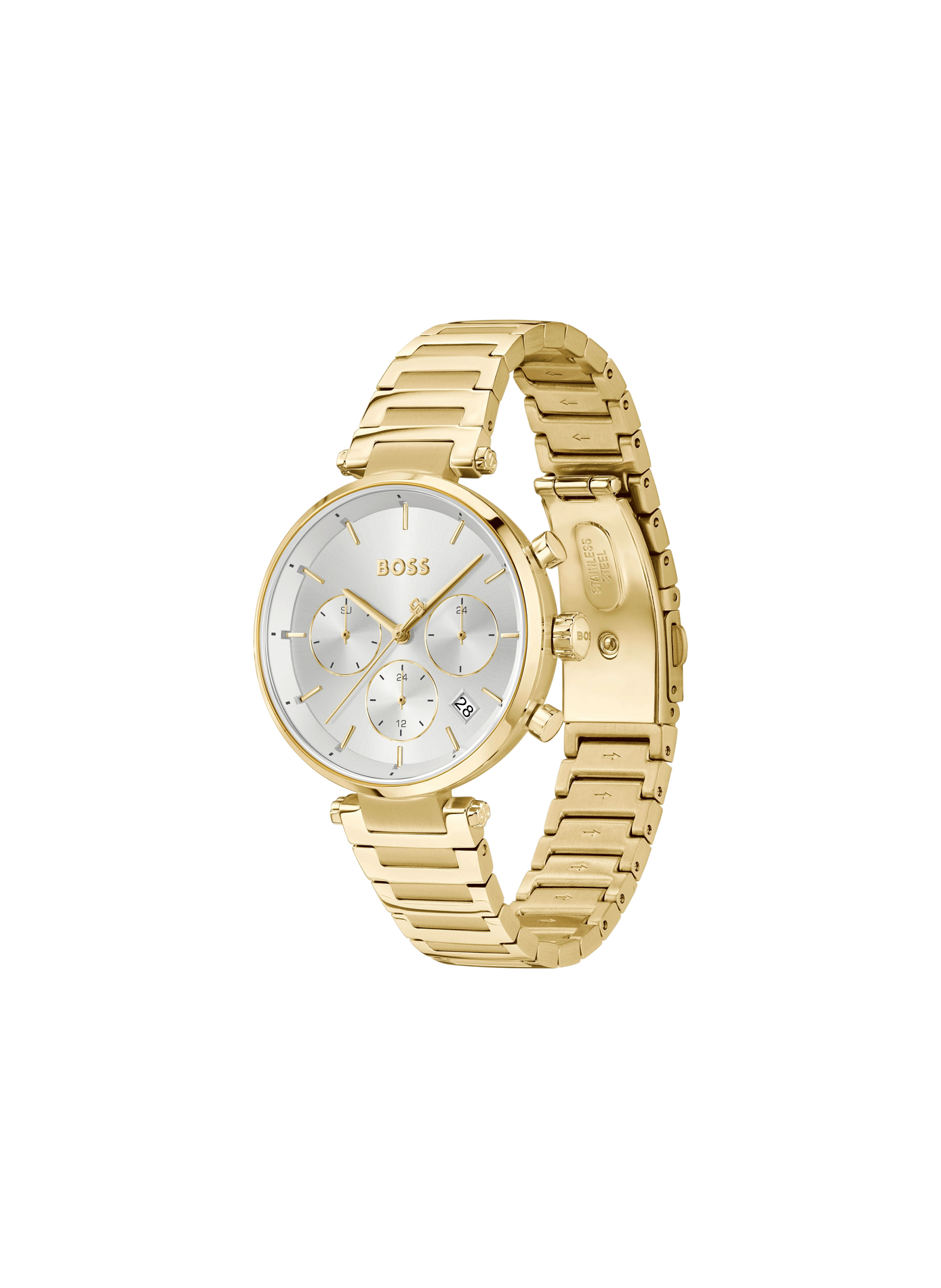 Montre quartz Majesty Sport en acier inoxydable BOSS MONTRES Blanc