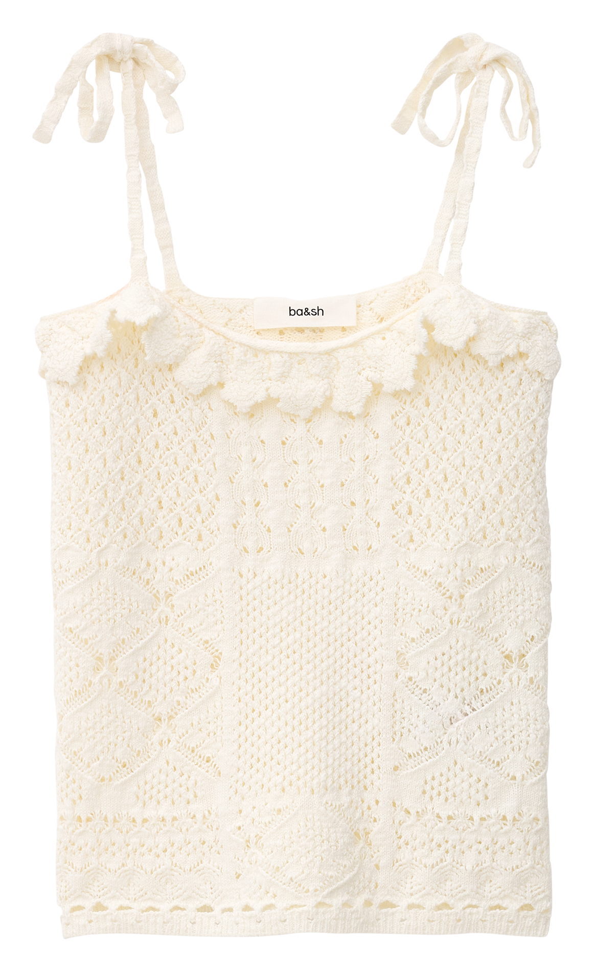 Débardeur col rond en maille de coton sela BA&SH Beige