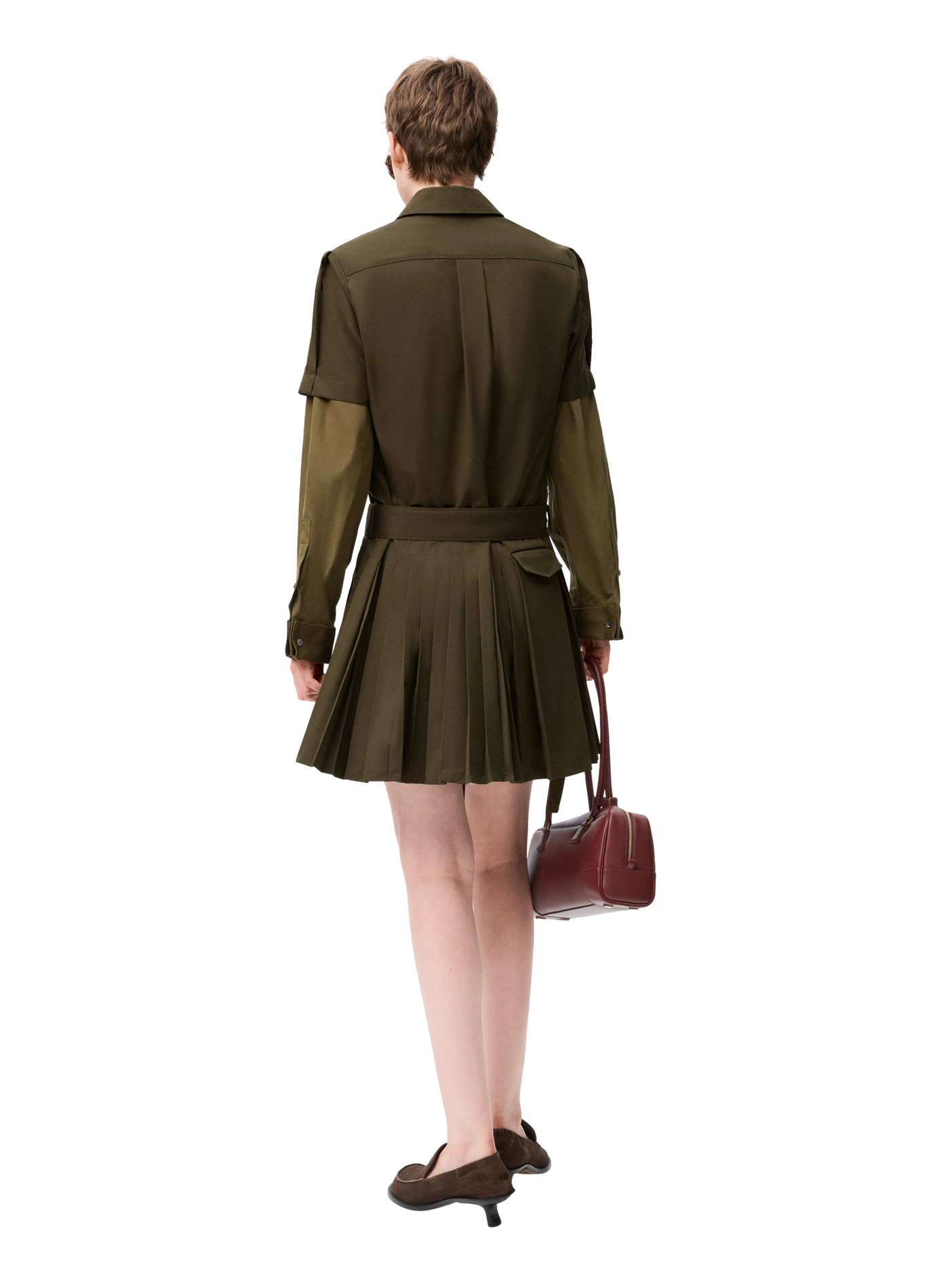 Robe plissée en coton mélangé LOEWE Vert