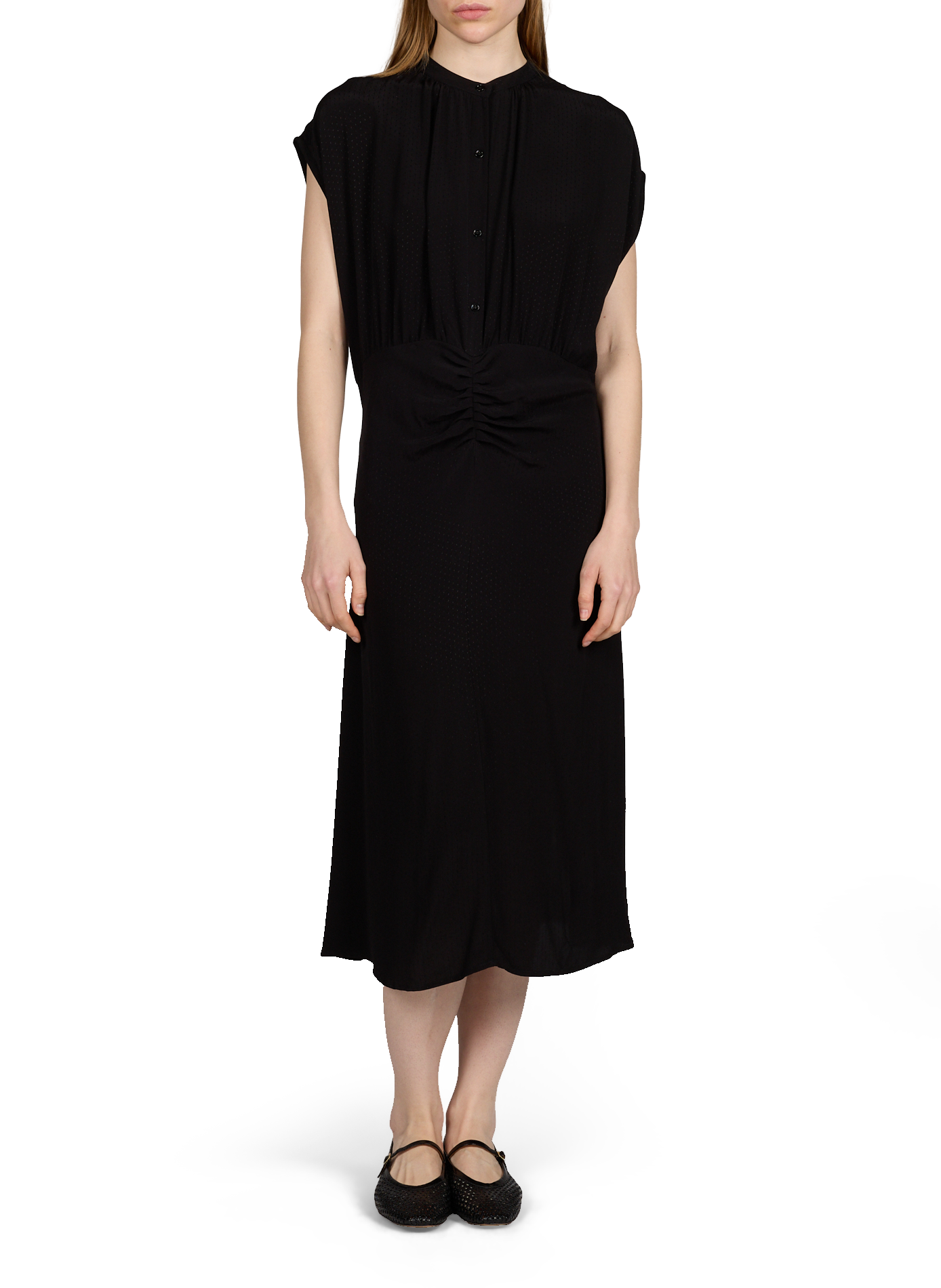 Long Jacquard Button-Up Dress ARTLOVE Black