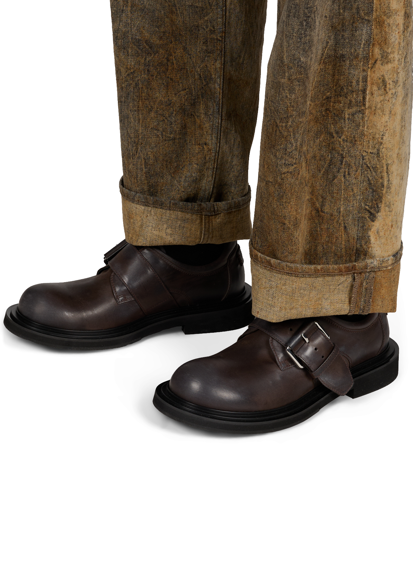 Derby effetto consumato in pelle MOSCHINO Marrone