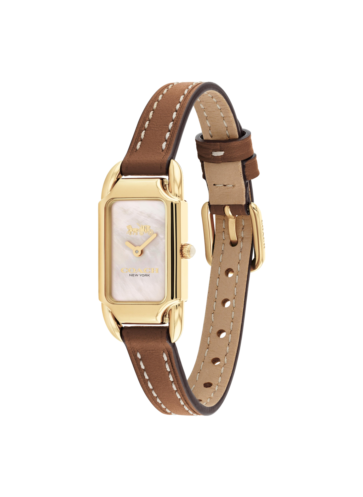Montre quartz Cadie en cuir COACH MONTRES Marron