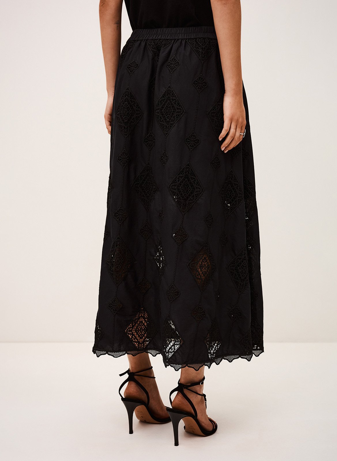 Jupe longue en coton mélangé mona BA&SH Noir