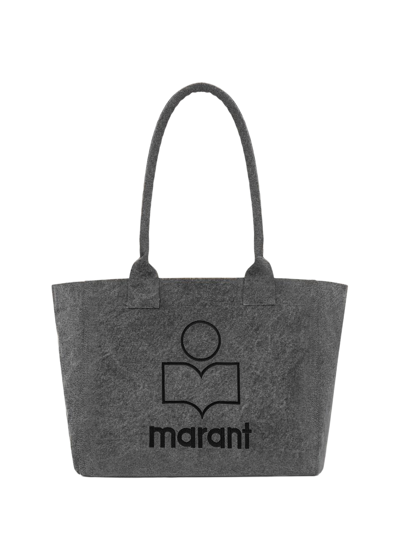 Yenky Zipped logo washed cotton tote bag ISABEL MARANT Black