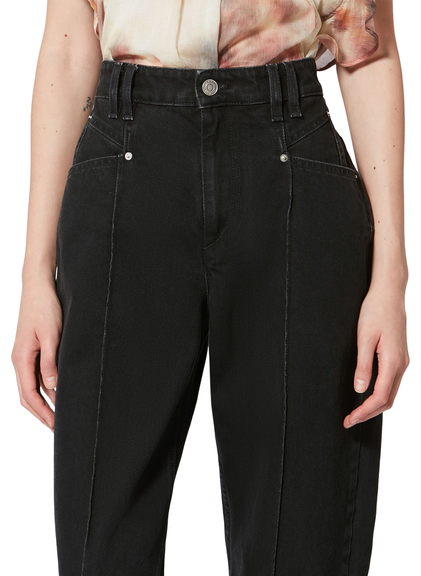 Straight Leg Drolane Jeans in Cotton Denim ISABEL MARANT Black