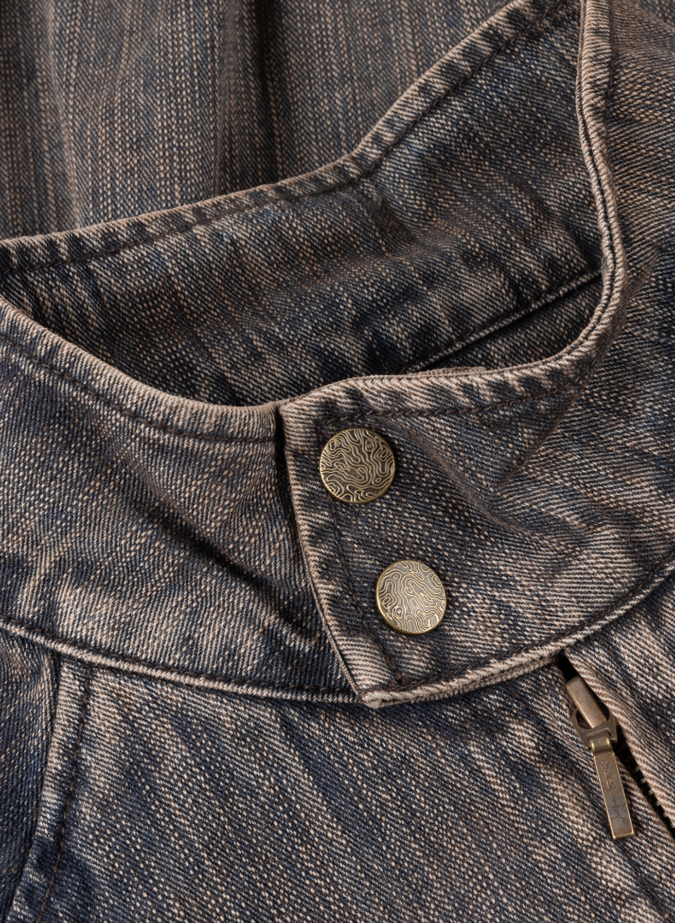 Weite Jacke mit Stehkragen aus Baumwolldenim DIME Blau
