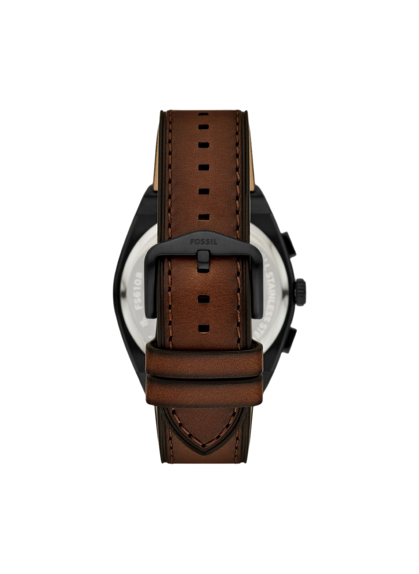 Montre quartz Everett en cuir FOSSIL Noir