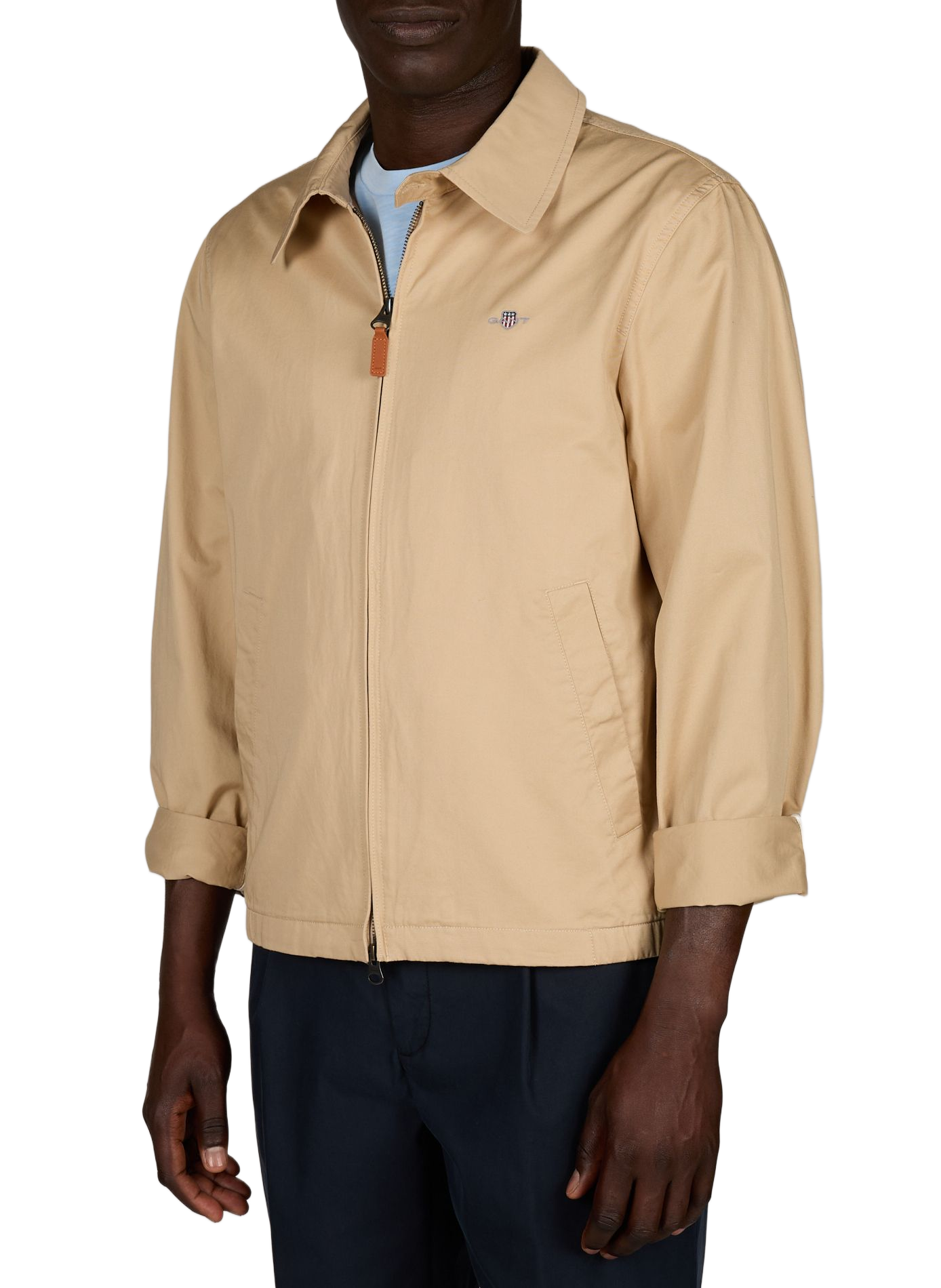 Logo cotton jacket GANT Beige
