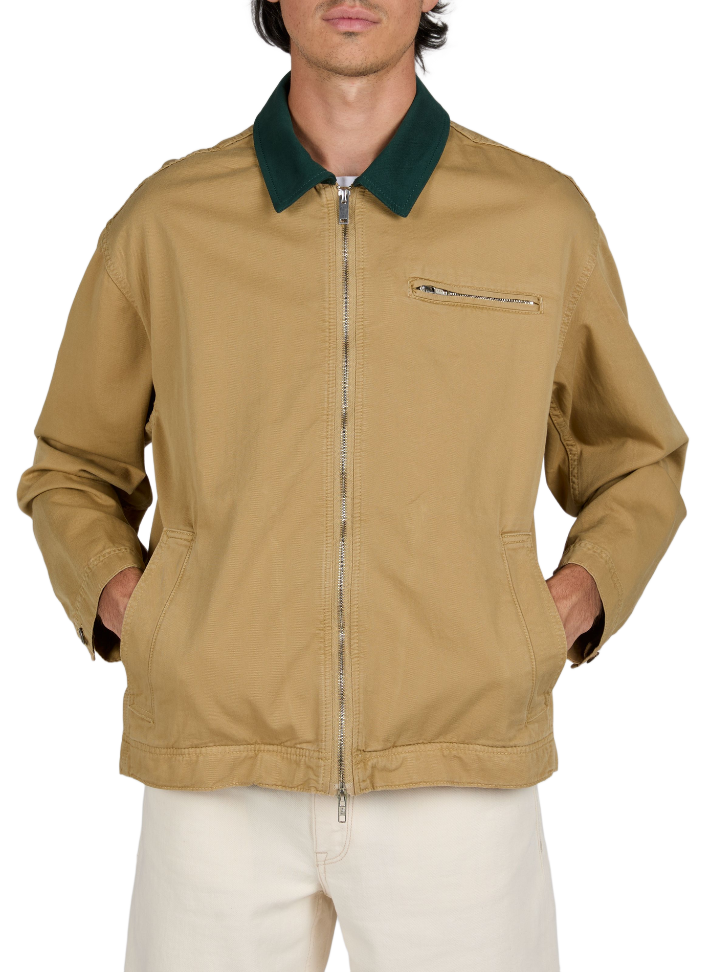 Jacket with classic cotton collar LES DEUX Beige