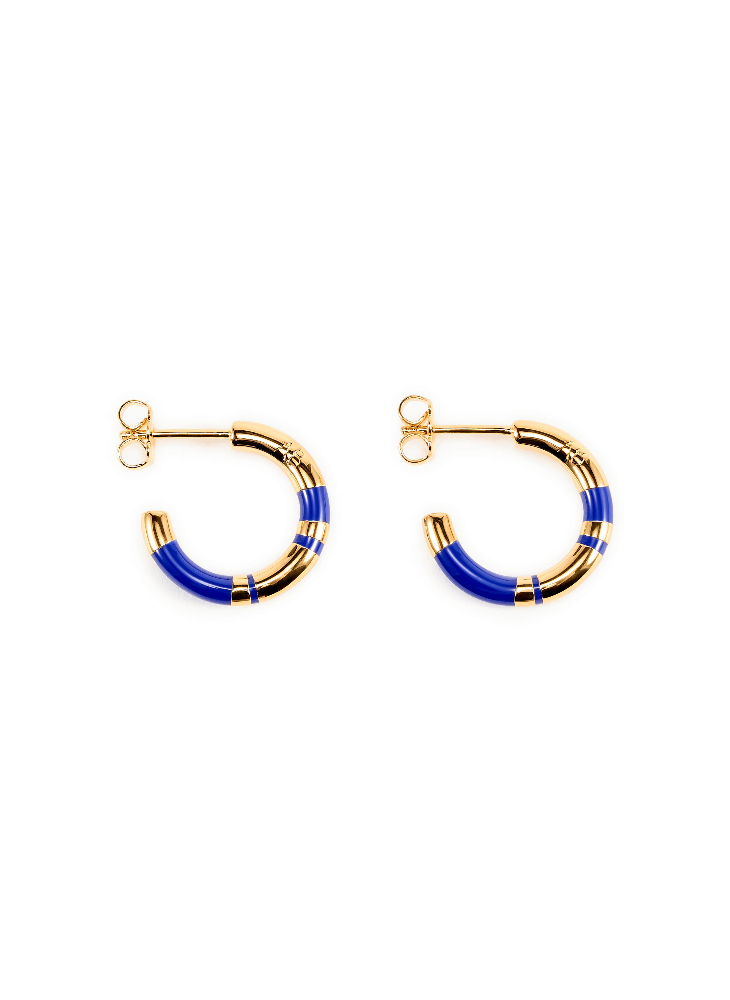 Mini créoles Positano à rayures AURELIE BIDERMANN Bleu