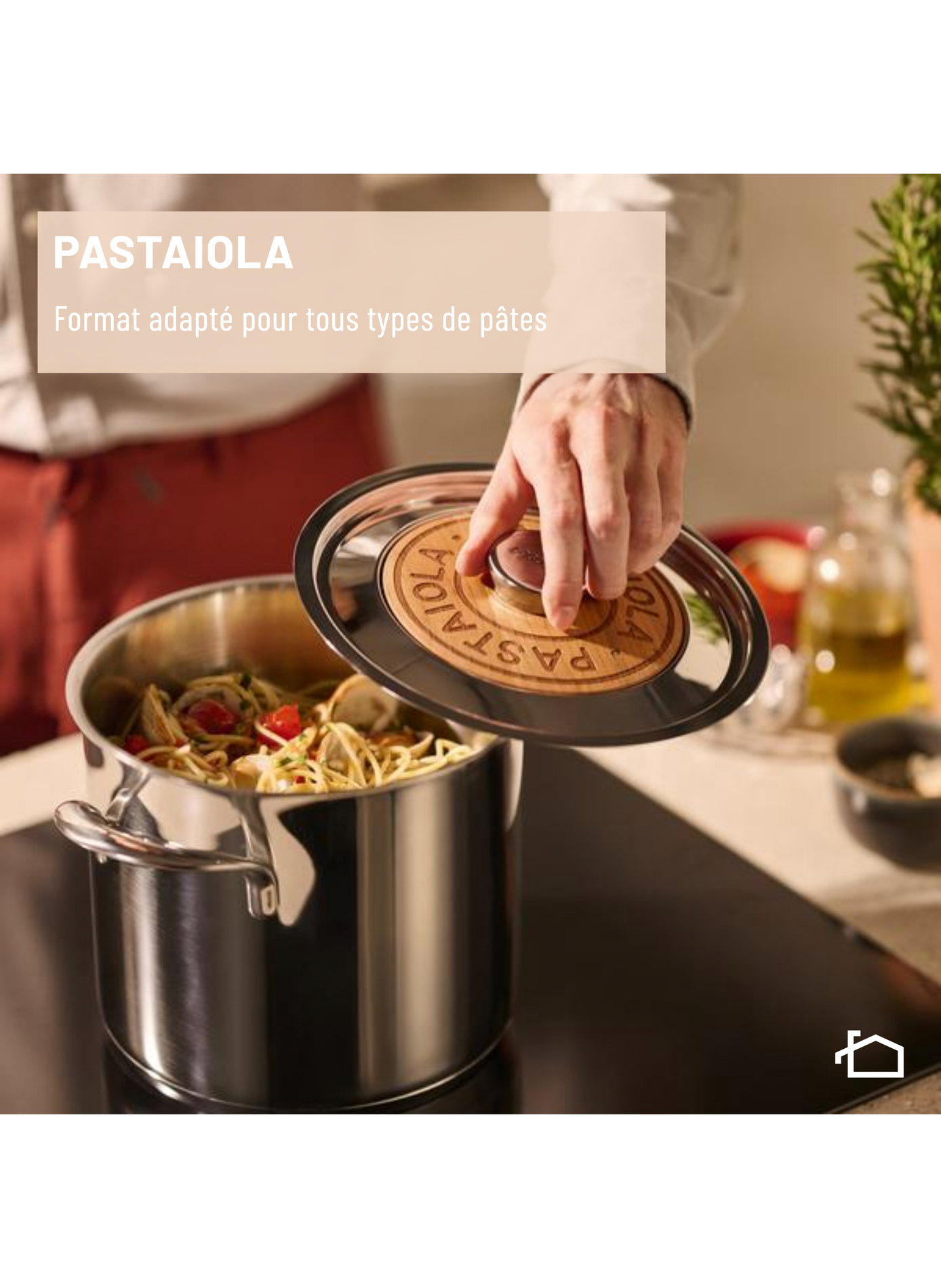 Nudelkorb Pastaiola Emozione aus Edelstahl LAGOSTINA Grau