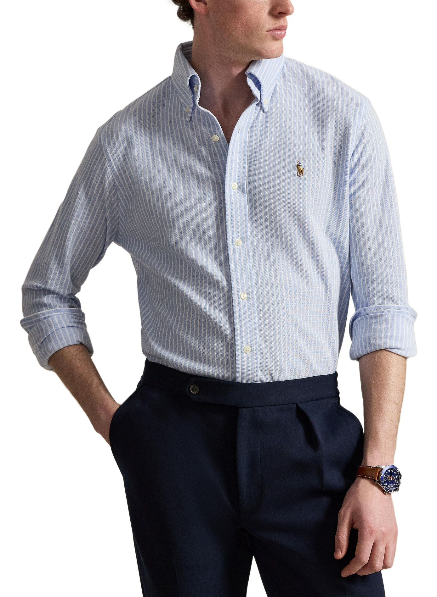 Slim-fit striped cotton shirt POLO RALPH LAUREN Blue