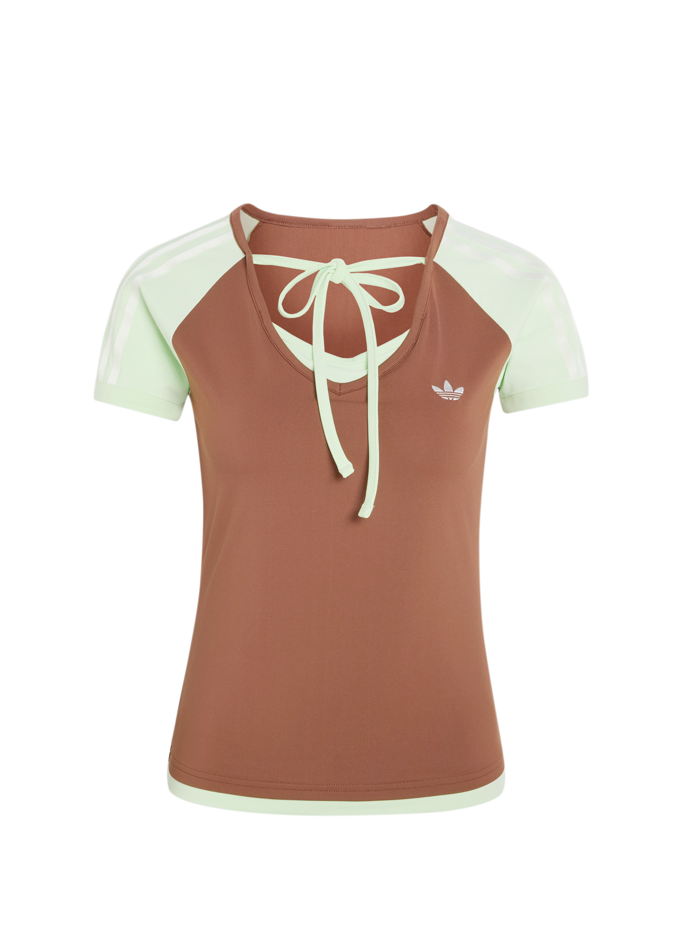 Tie-front t-shirt ADIDAS Brown