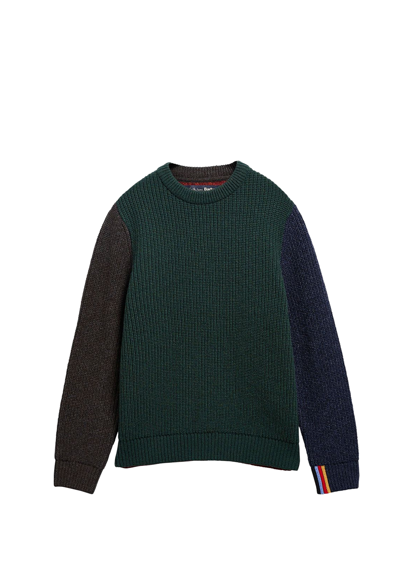 Gerader Rundhalsausschnitt-Pullover aus Wolle BARBOUR Grau