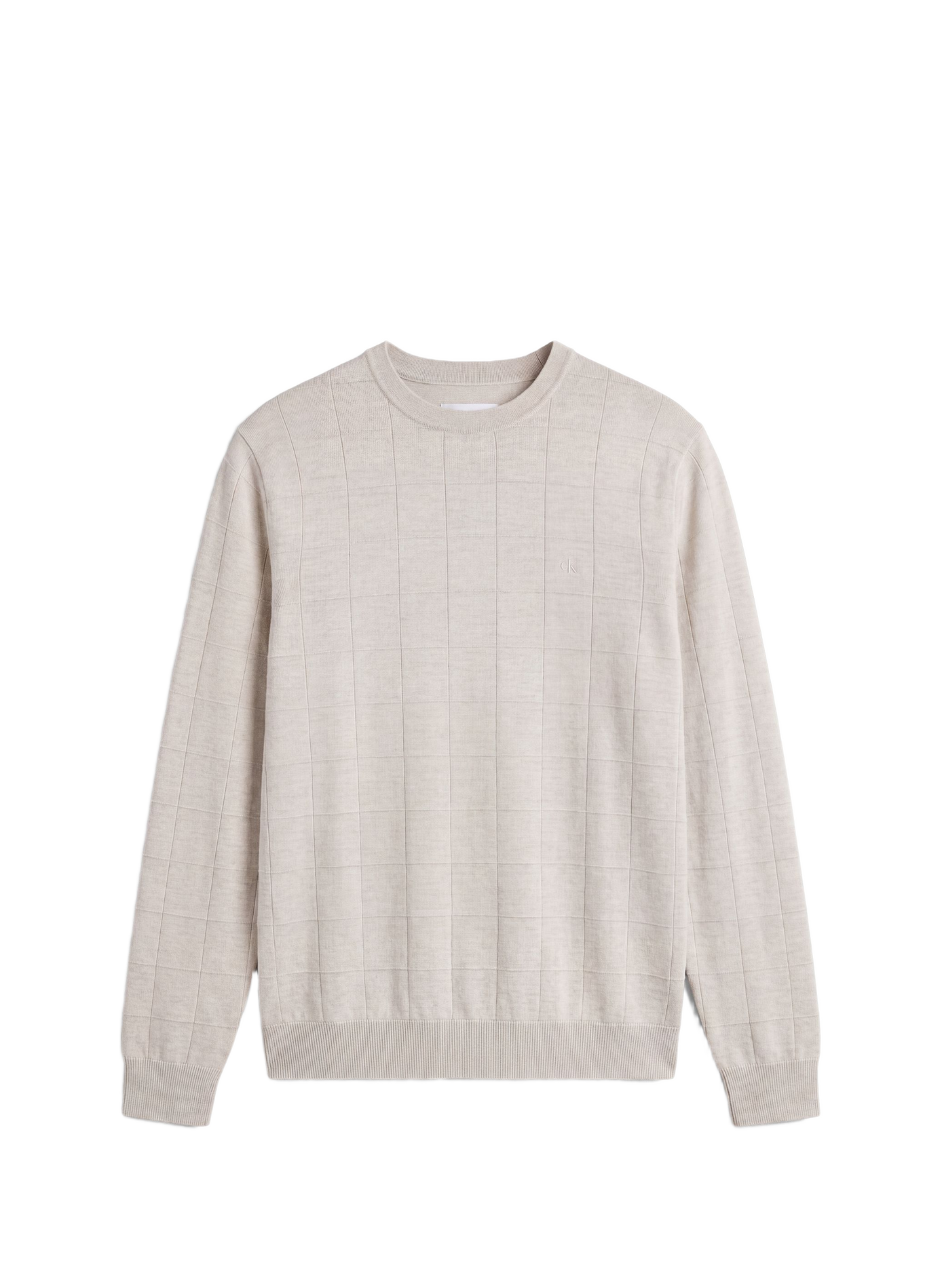 Gerader Merinowollpullover CALVIN KLEIN Grau
