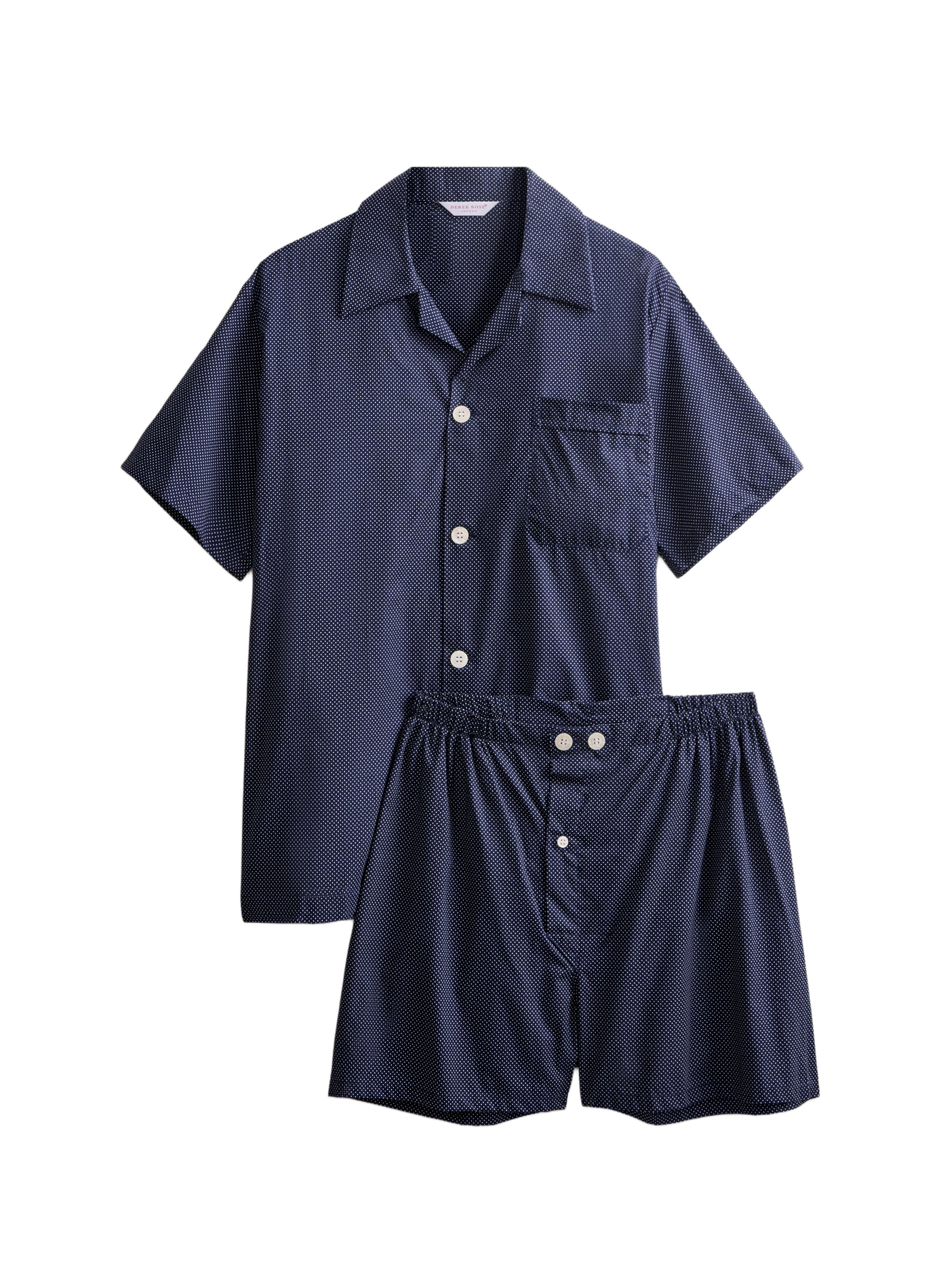 Kurzes Batiste-Pyjama-Set aus Baumwolle DEREK ROSE Blau