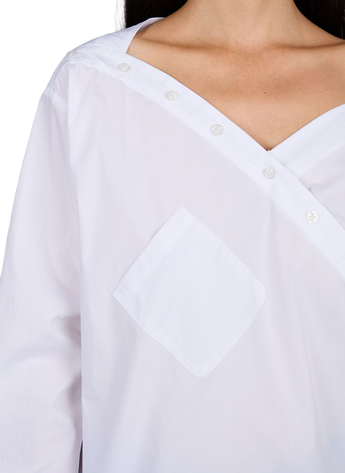 Asymmetrische Baumwoll-Bluse mit Herzprint COPERNI Weiss