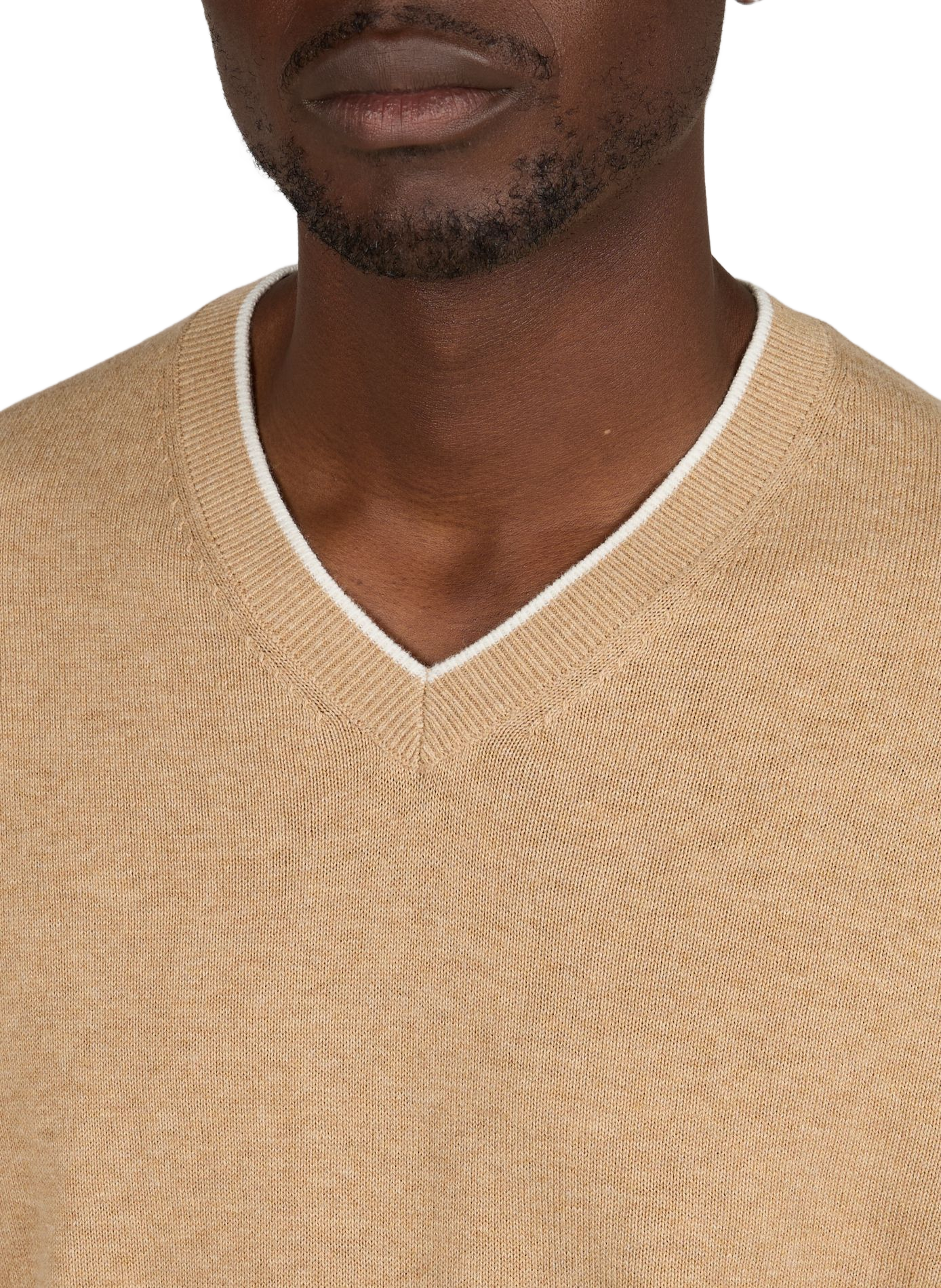 V-Ausschnitt-Pullover aus Baumwollmischung VAN LAACK Beige