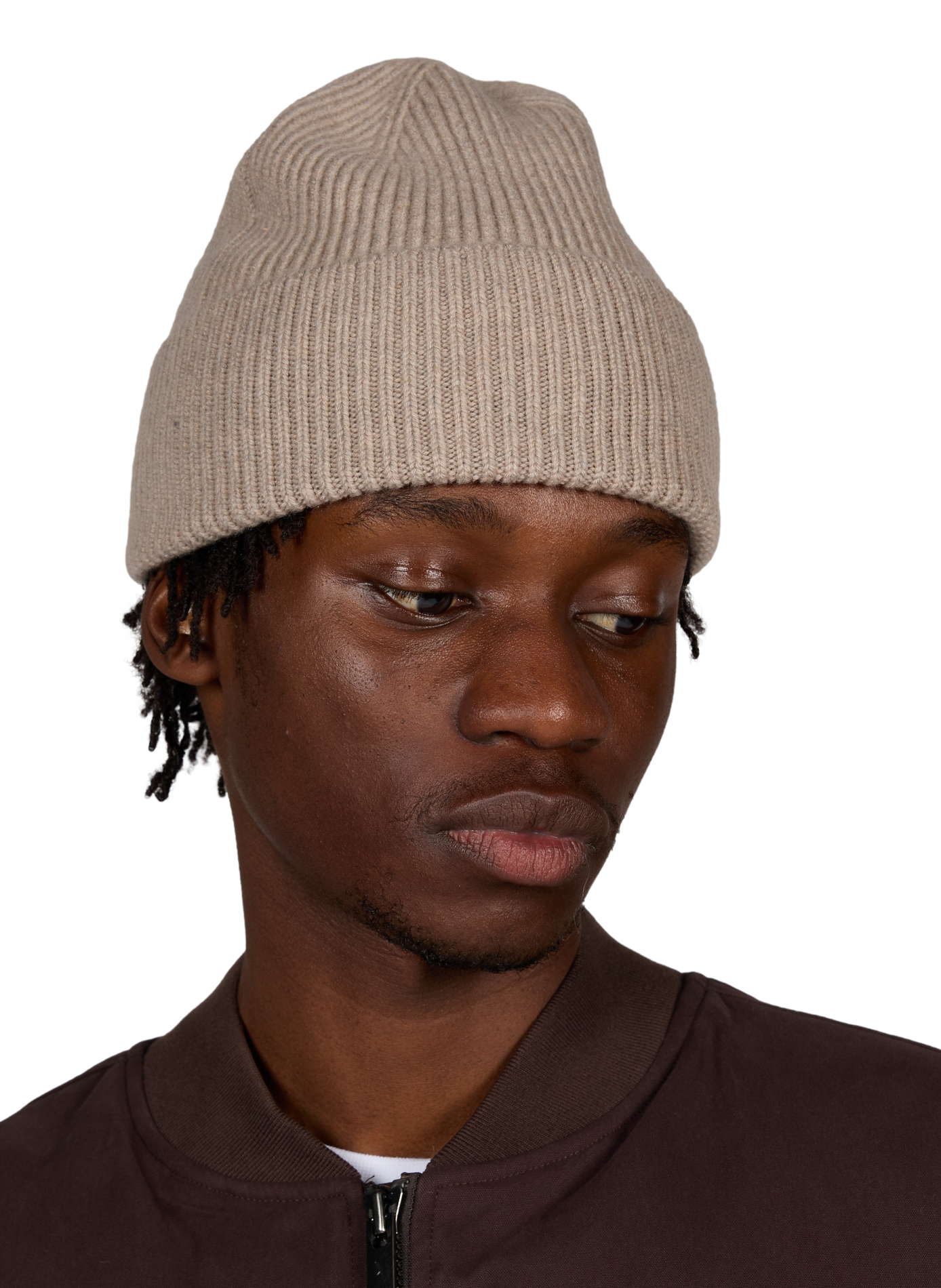Wool and cashmere beanie VARSITY Beige