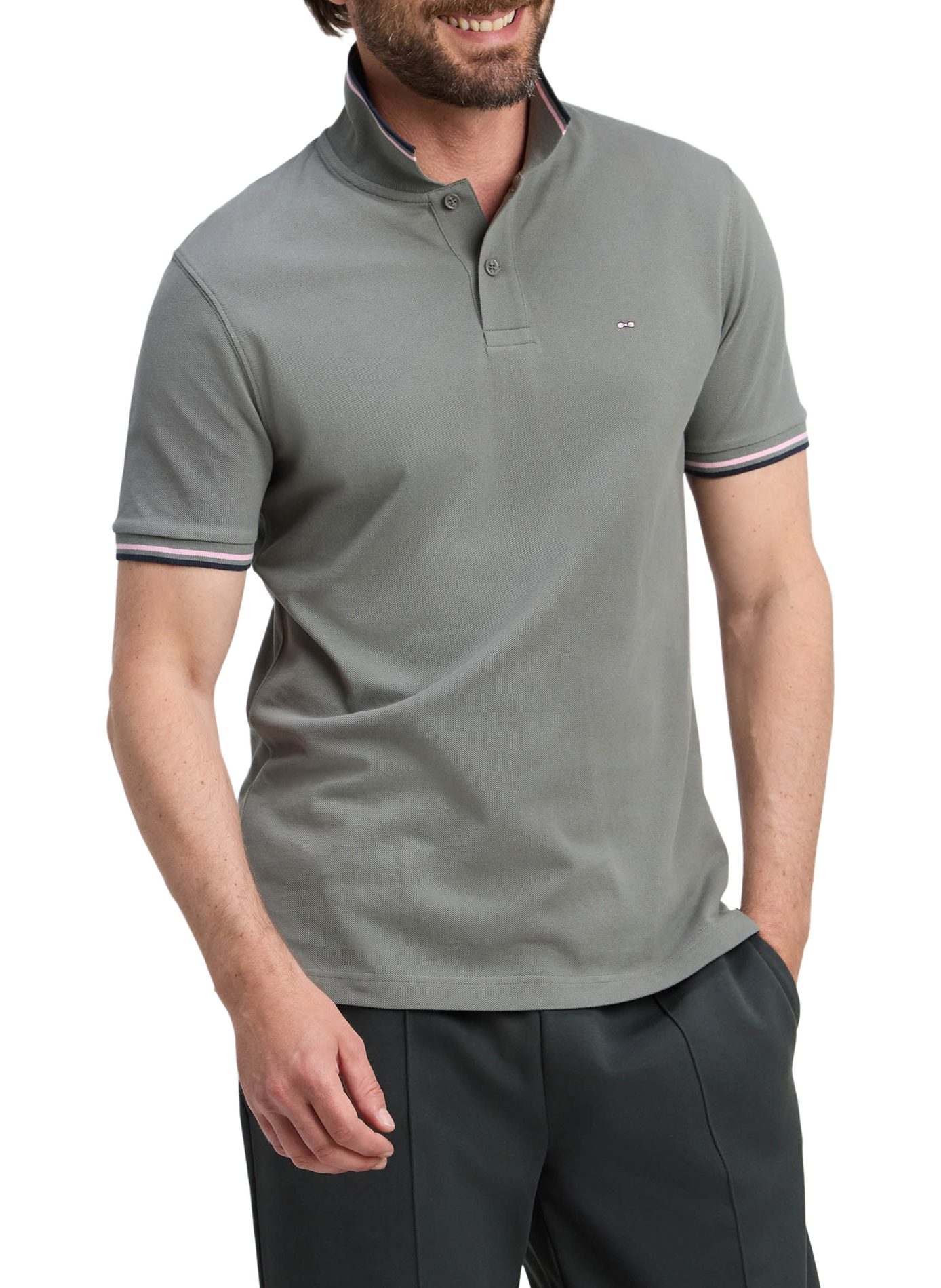 Polo droit à logo brodé en coton EDEN PARK Khaki