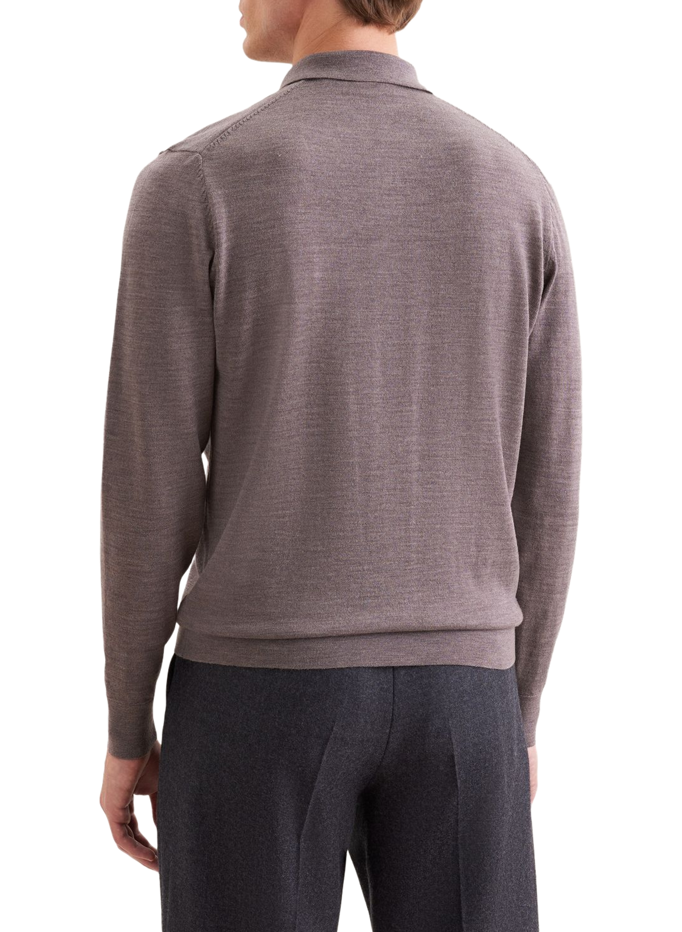 Langarm-Poloshirt aus Wolle SEIDENSTICKER Beige