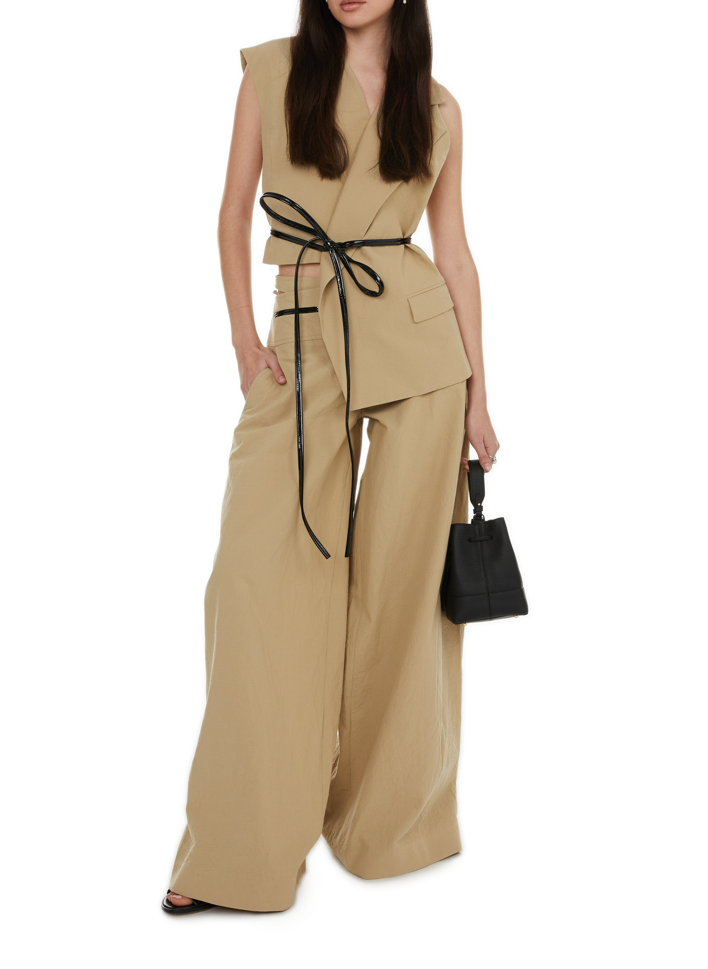 Weite Baumwollhose CHRISTOPHER ESBER Beige