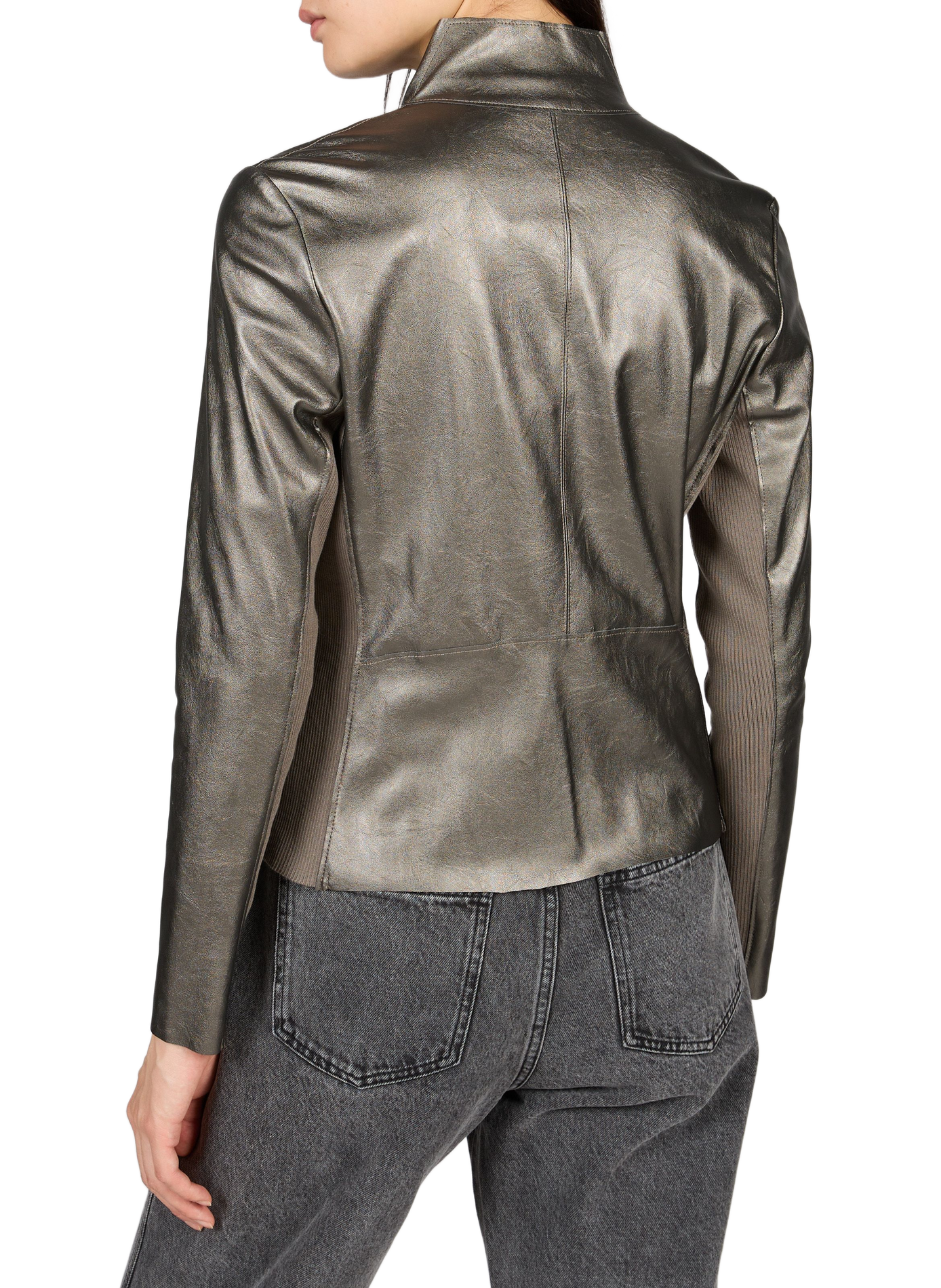 Metallic straight-cut jacket ADOLFO DOMINGUEZ Silver