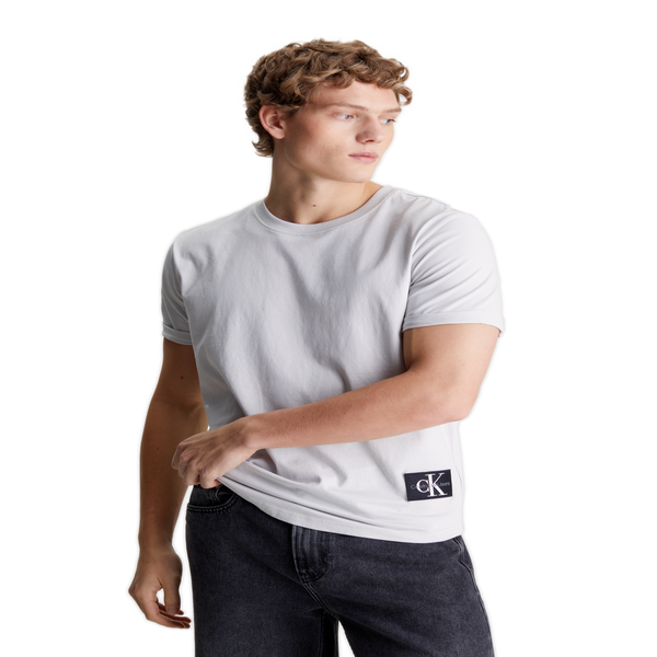 Calvin Klein Patchwork-effect Cotton T-shirt In Grey