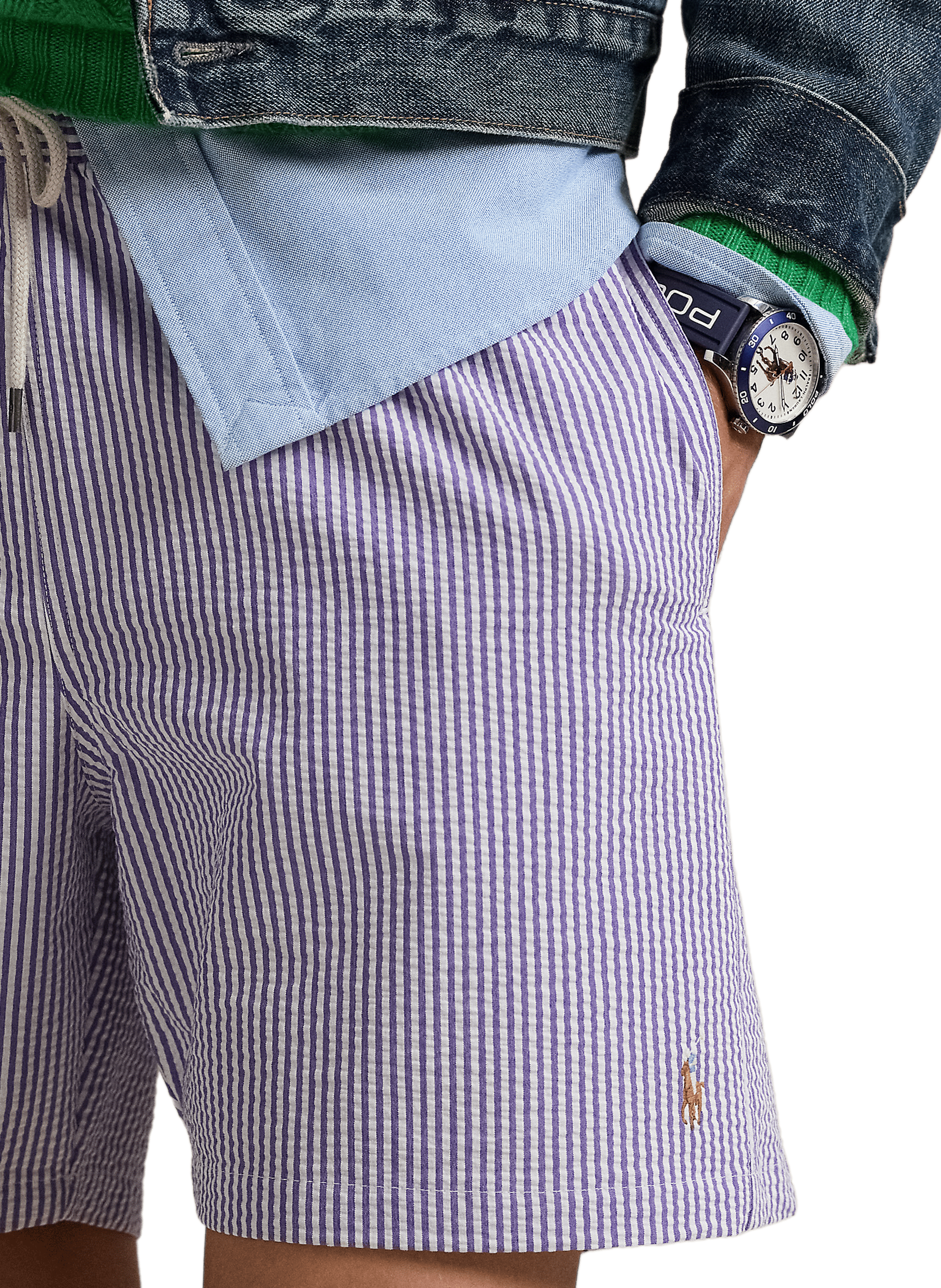 Short de bain rayé POLO RALPH LAUREN Violet