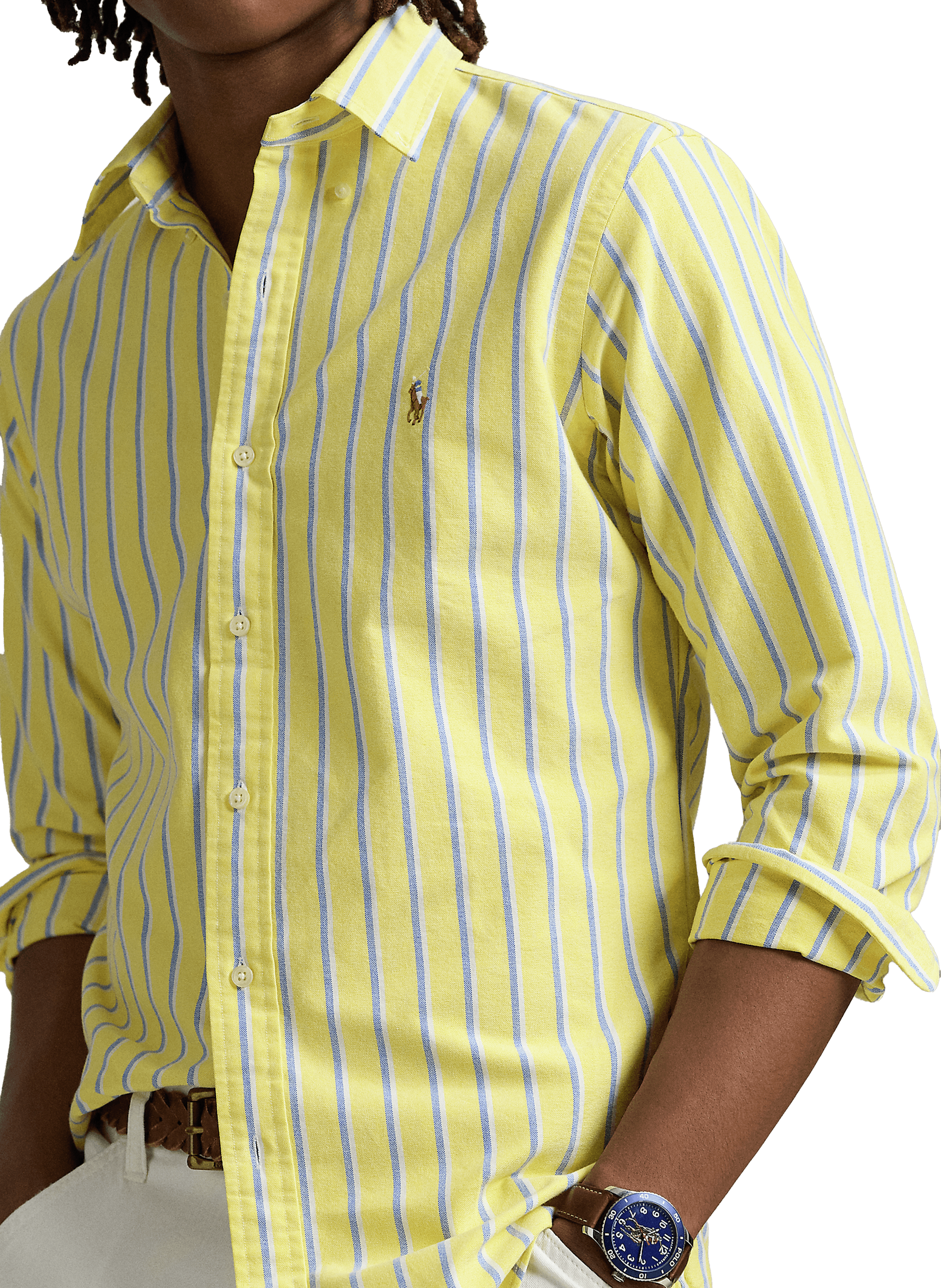 Chemise rayé en coton POLO RALPH LAUREN Jaune