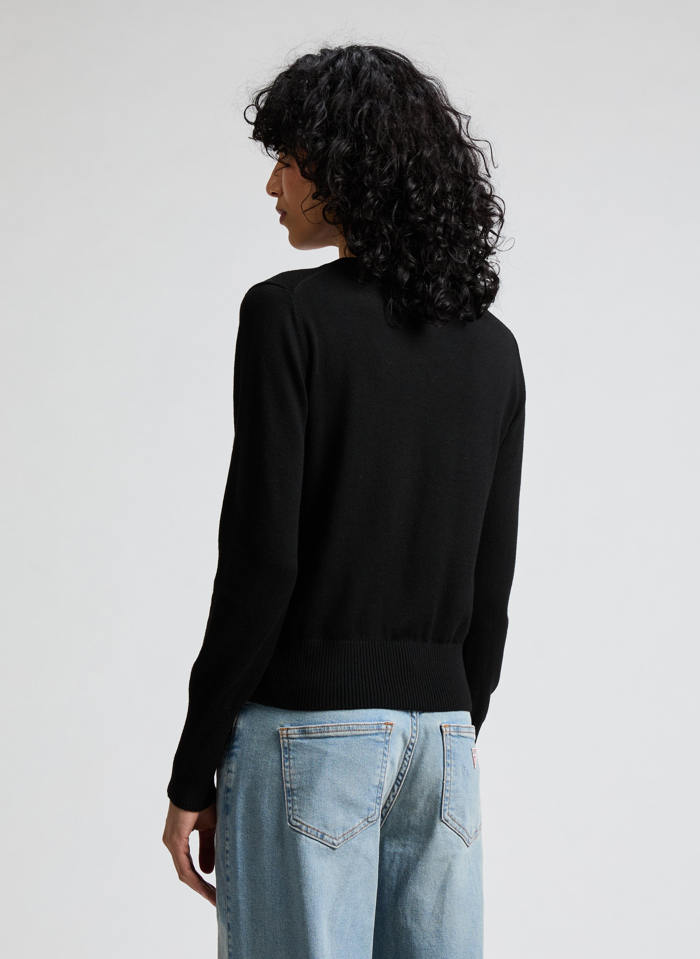 Pull à col V GUESS Noir