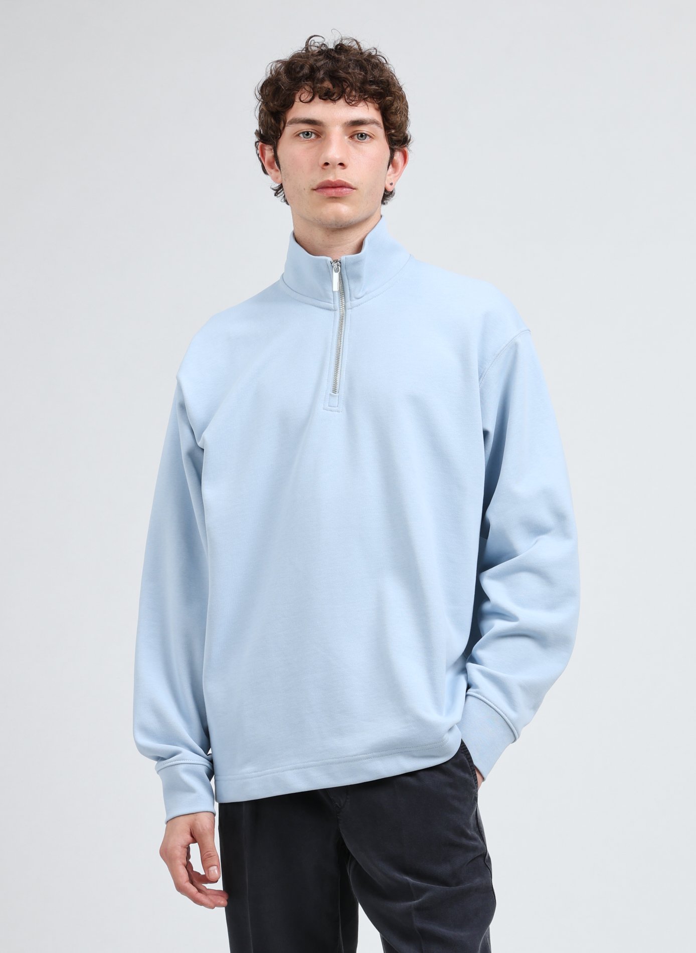 Cotton sweatshirt SELECTED Blue