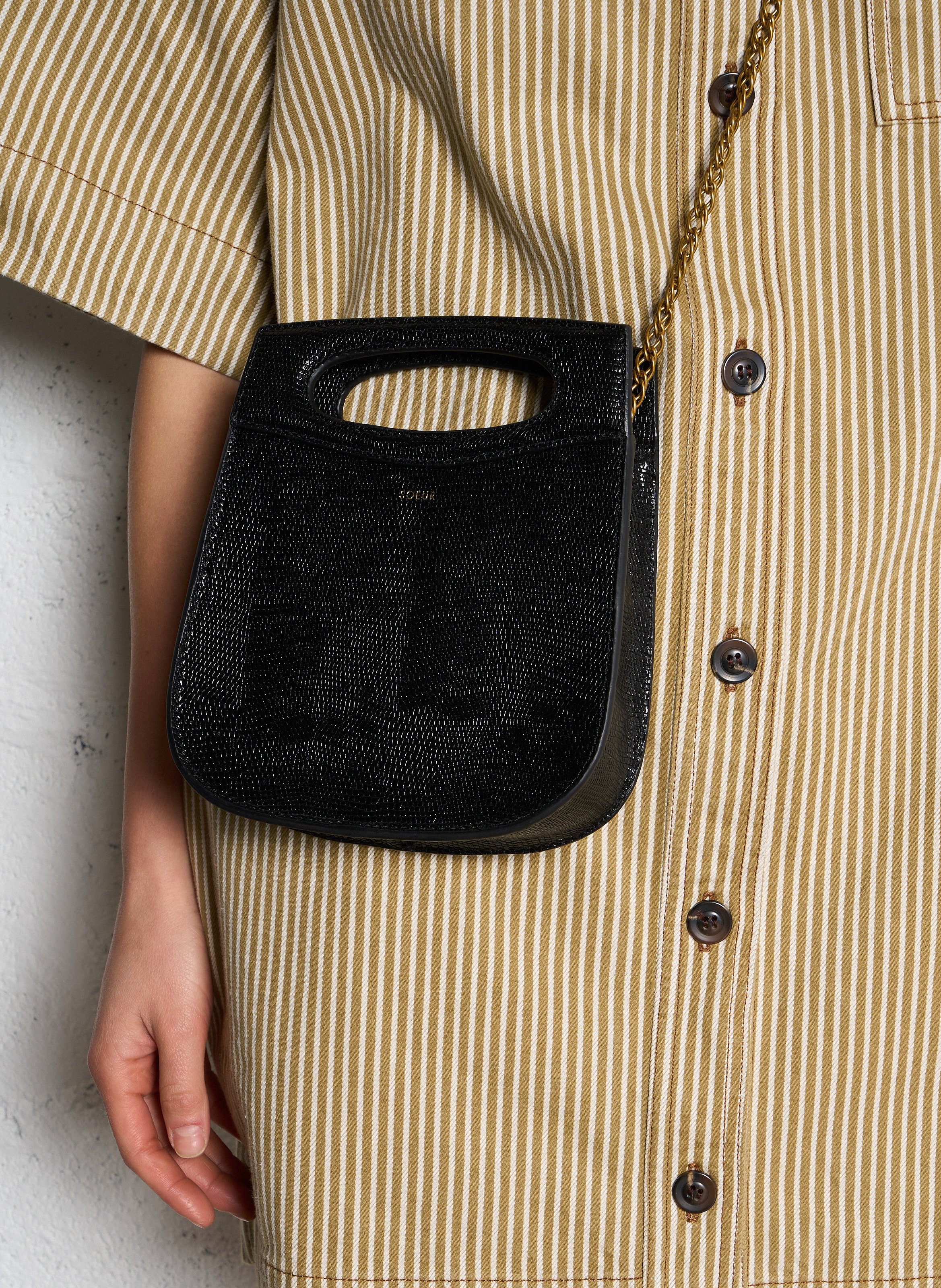 Sac bandoulière en cuir cheri mini SOEUR Noir